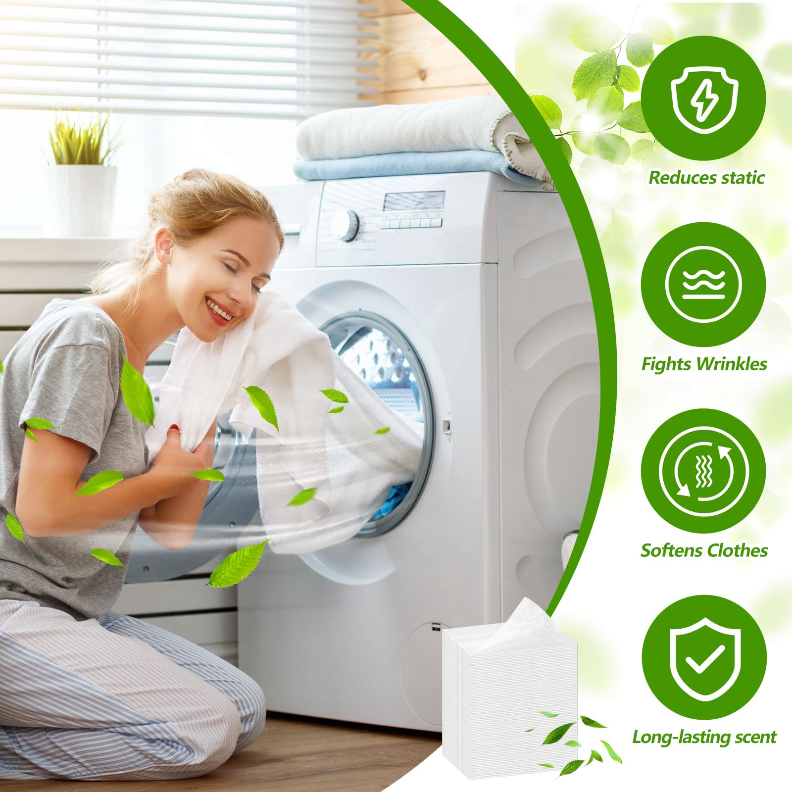 600 Count Dryer Sheets Bulk Fabric Softener Unscented Dryer Sheets Naturally Softens and Removes Static Cling