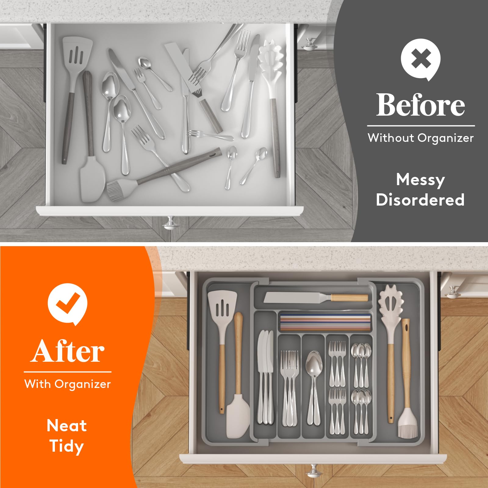 Utensil Organizer for Kitchen Drawer