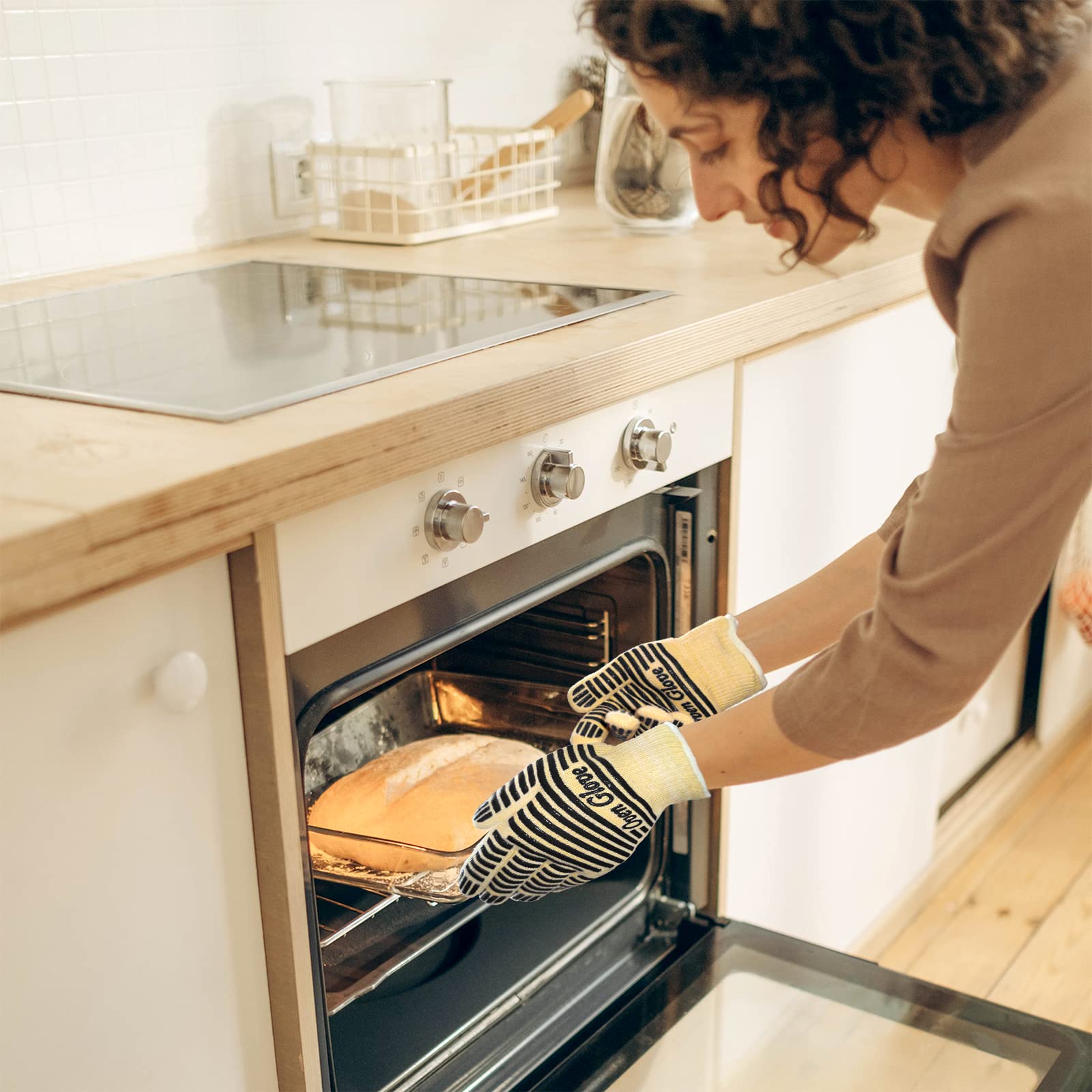 Oven Gloves Heat Resistant 540 Degrees Grilling Gloves (9 Ounce)