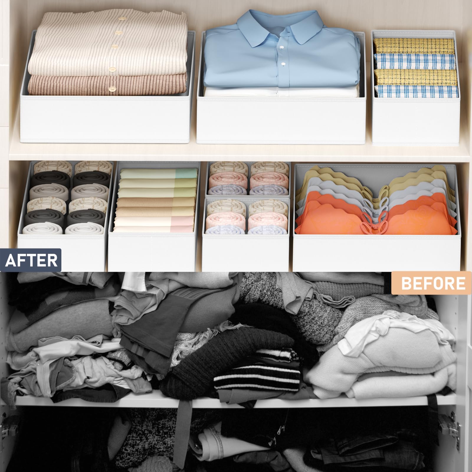 Drawer Organizer Clothes Storage (18 Count)