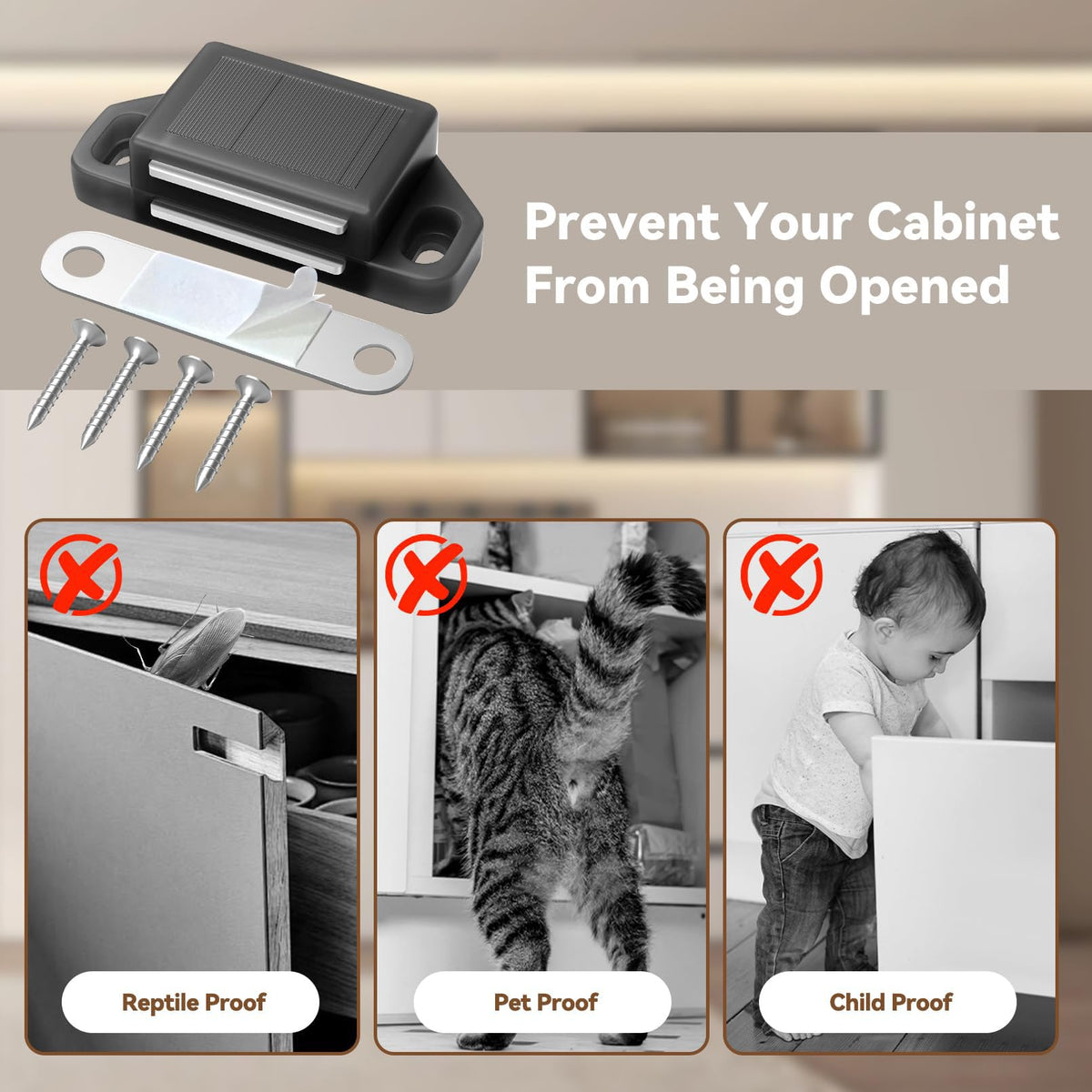 Cabinet Magnetic Catch Door Latch 25LB for Kitchen Drawer Magnets to Stay Closed Magnetic Catch Closet for Drawer（Black 18 Pack）