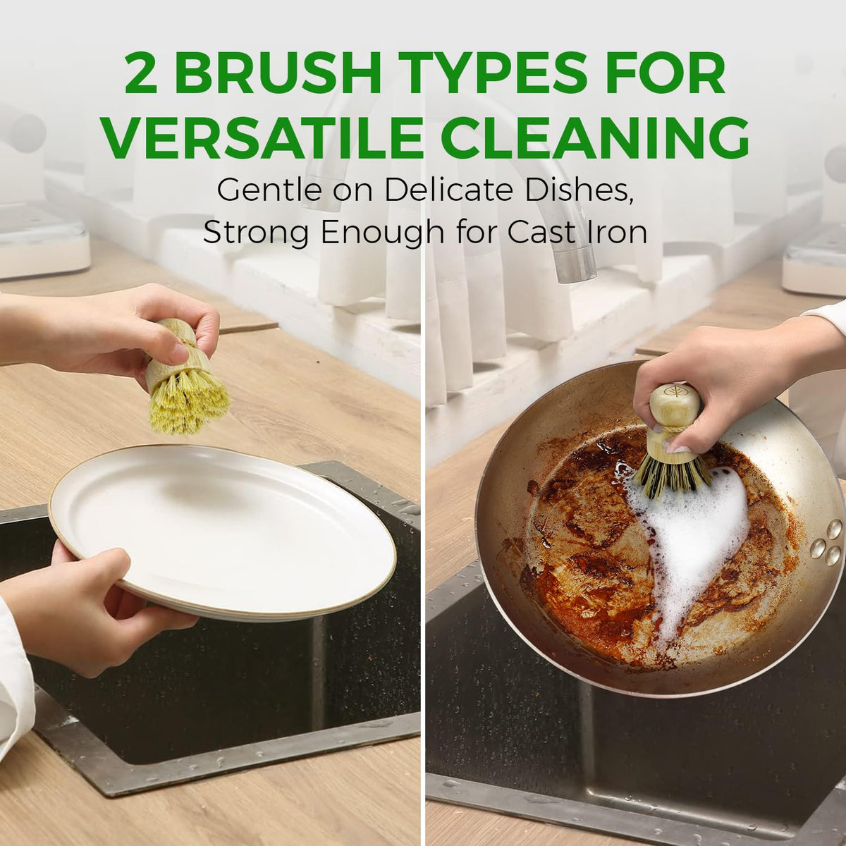 Bamboo Dish Brush Set of 3 (3 Count)