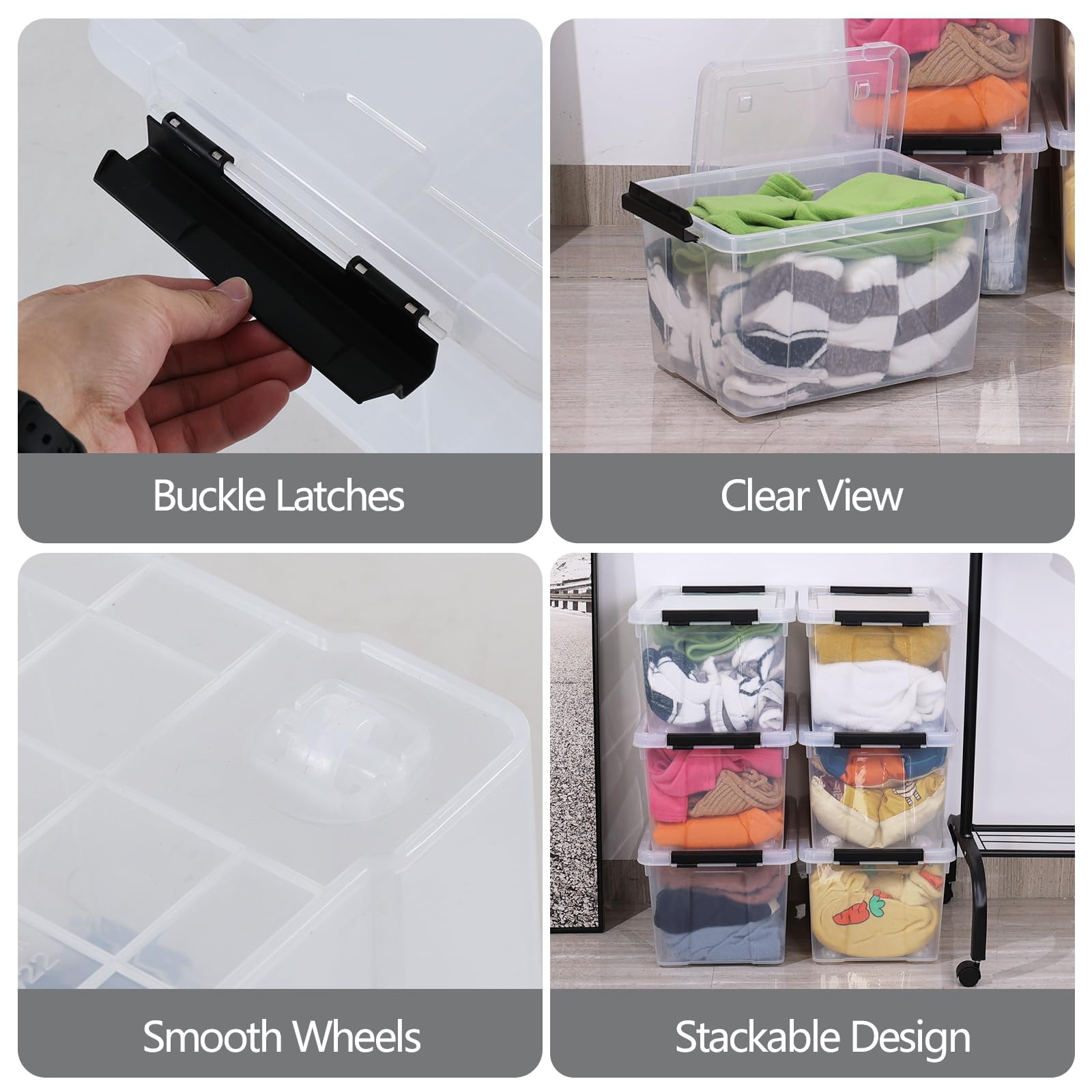 22 Quart Plastic Storage Box with Lid (6 Count)