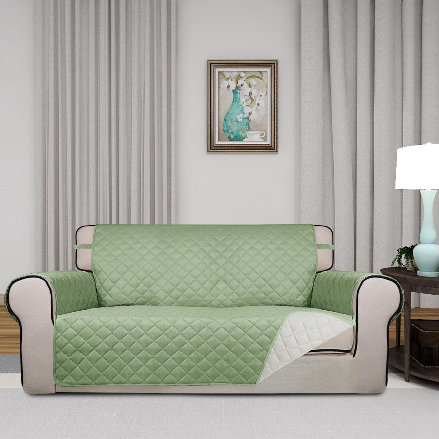 Reversible Quilted Couch Covers for Dogs Loveseat Sofa Cover 54"