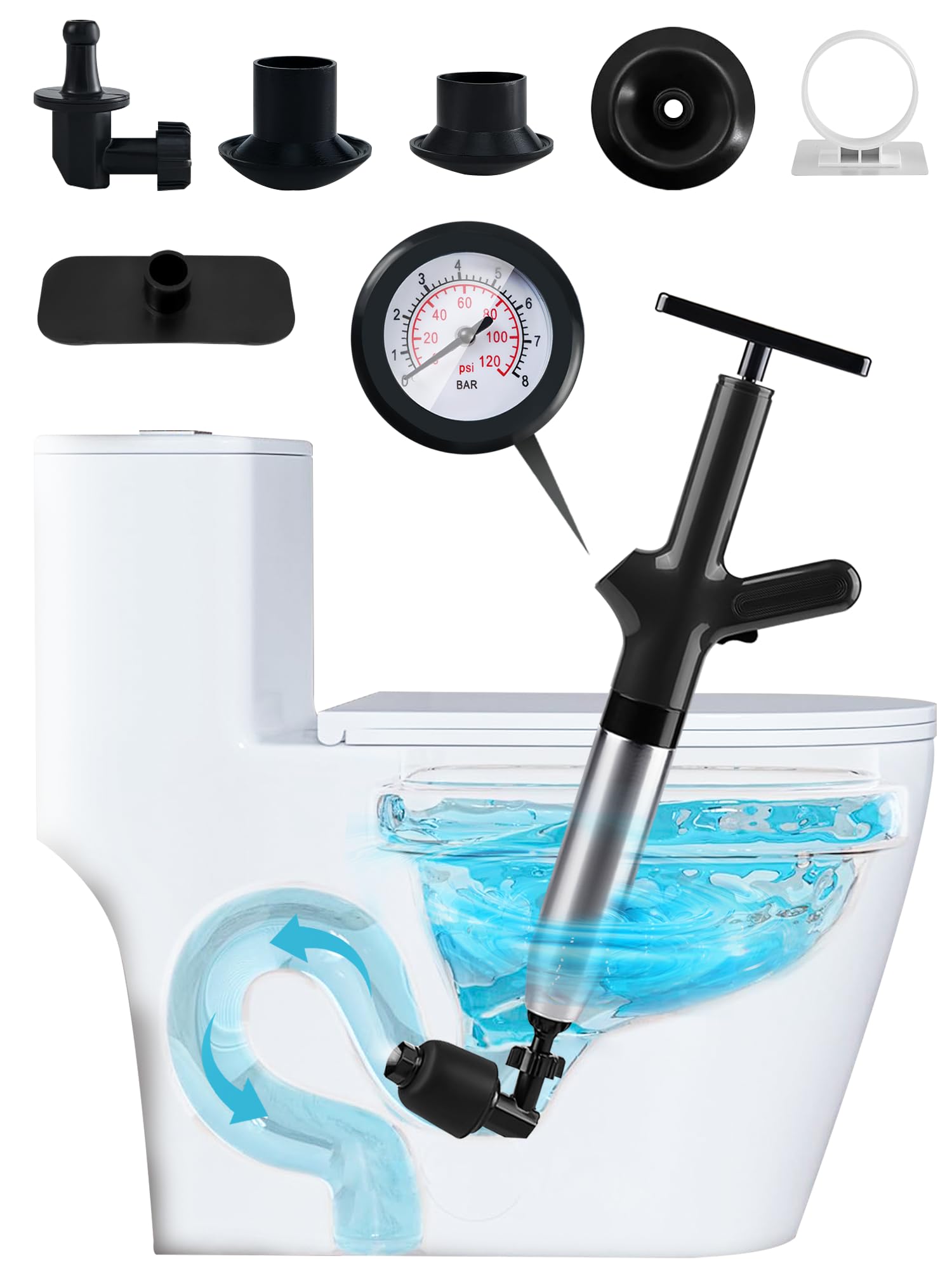 Toilet Plunger Drain Clog Remover Tool
