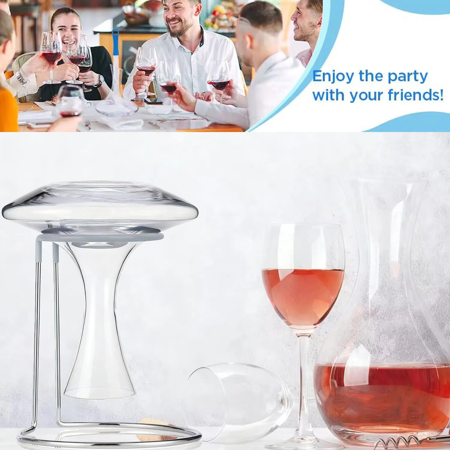 Wine Decanter Drying Stand with Cleaning Brush