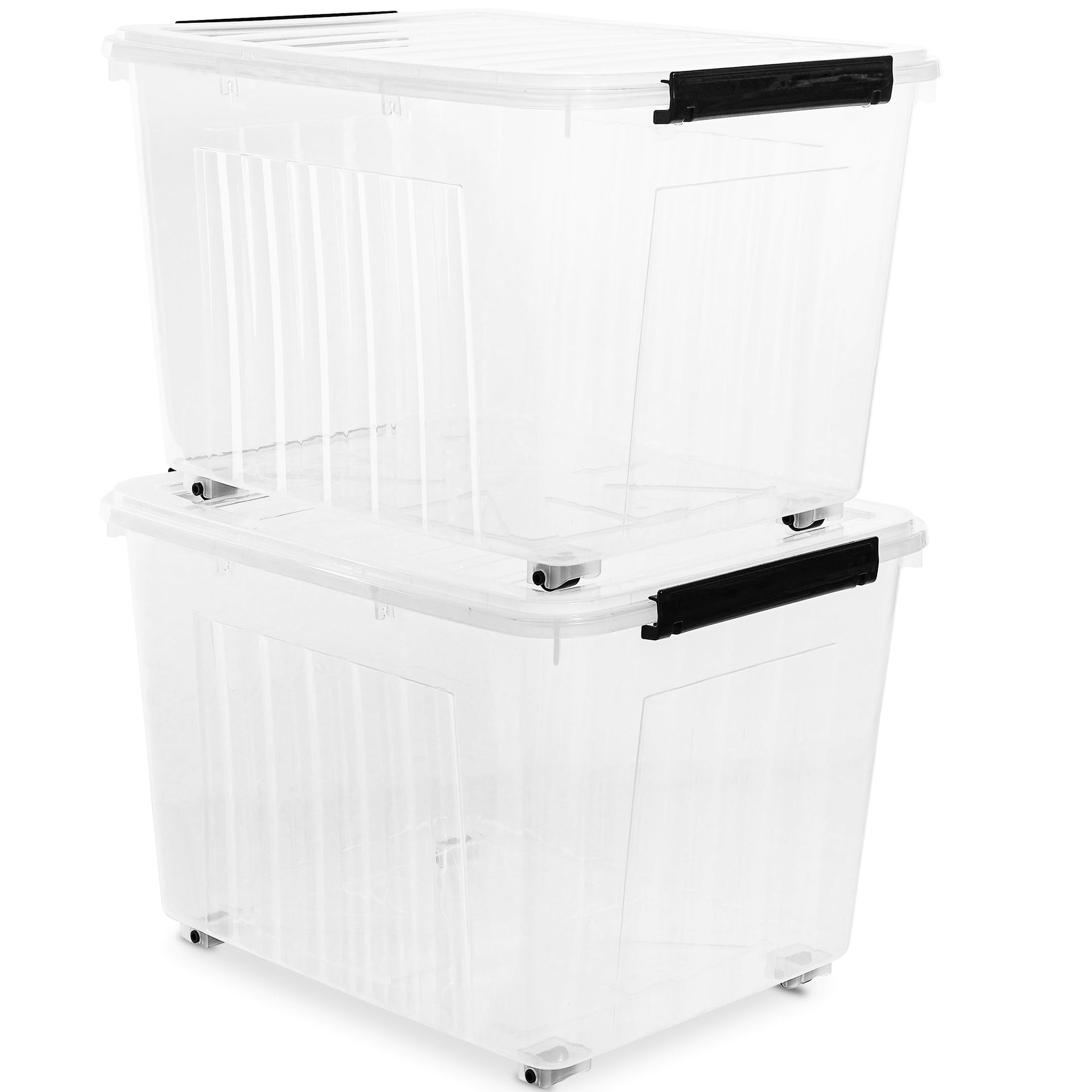 82 Quart Large Clear Plastic Storage Bins with Lids 2 (2 Count)