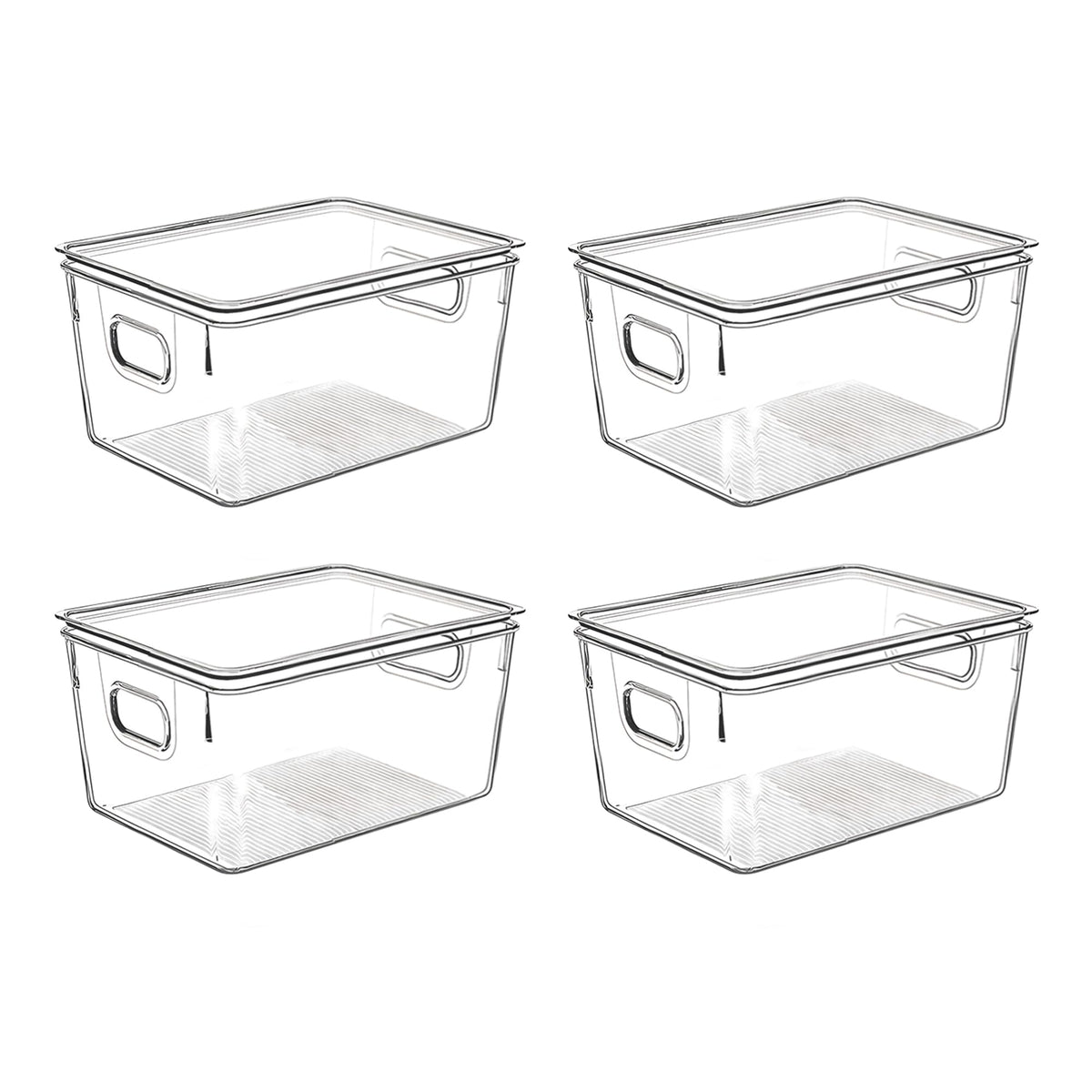 Clear Plastic Storage Bins with Lids (4 Count)