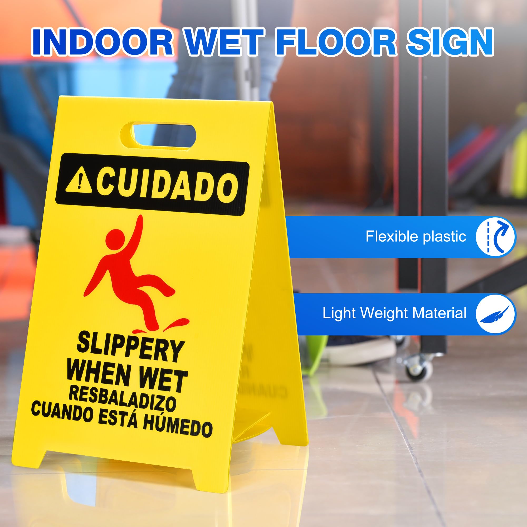 MATTHEW CLEANING 19'' Industrial Wet Floor Sign 6 Pack 2 (6 Count)