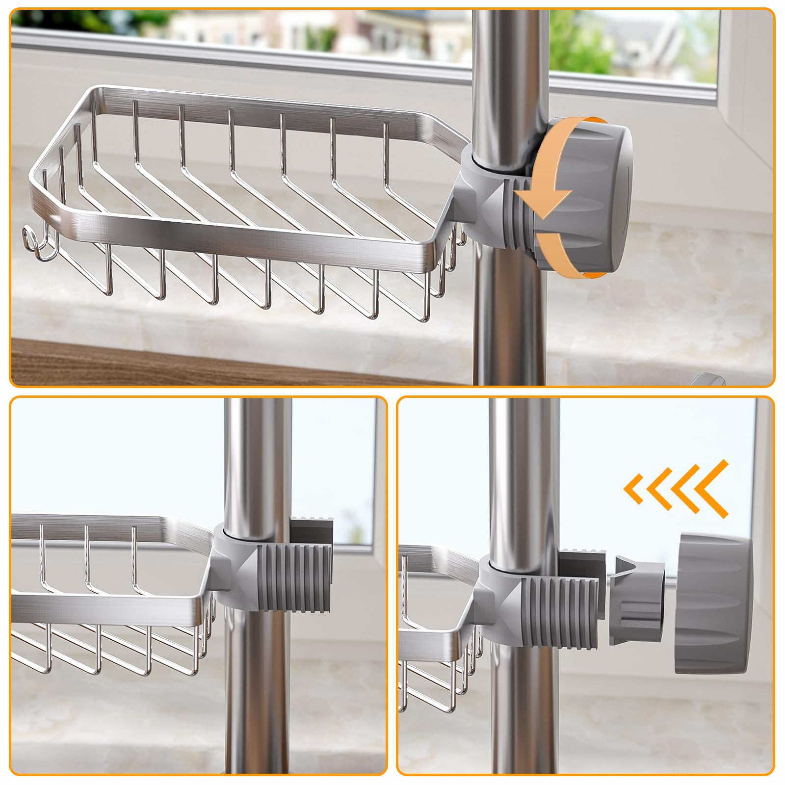 Sponge Holder Over Faucet Kitchen Sink Caddy Organizer