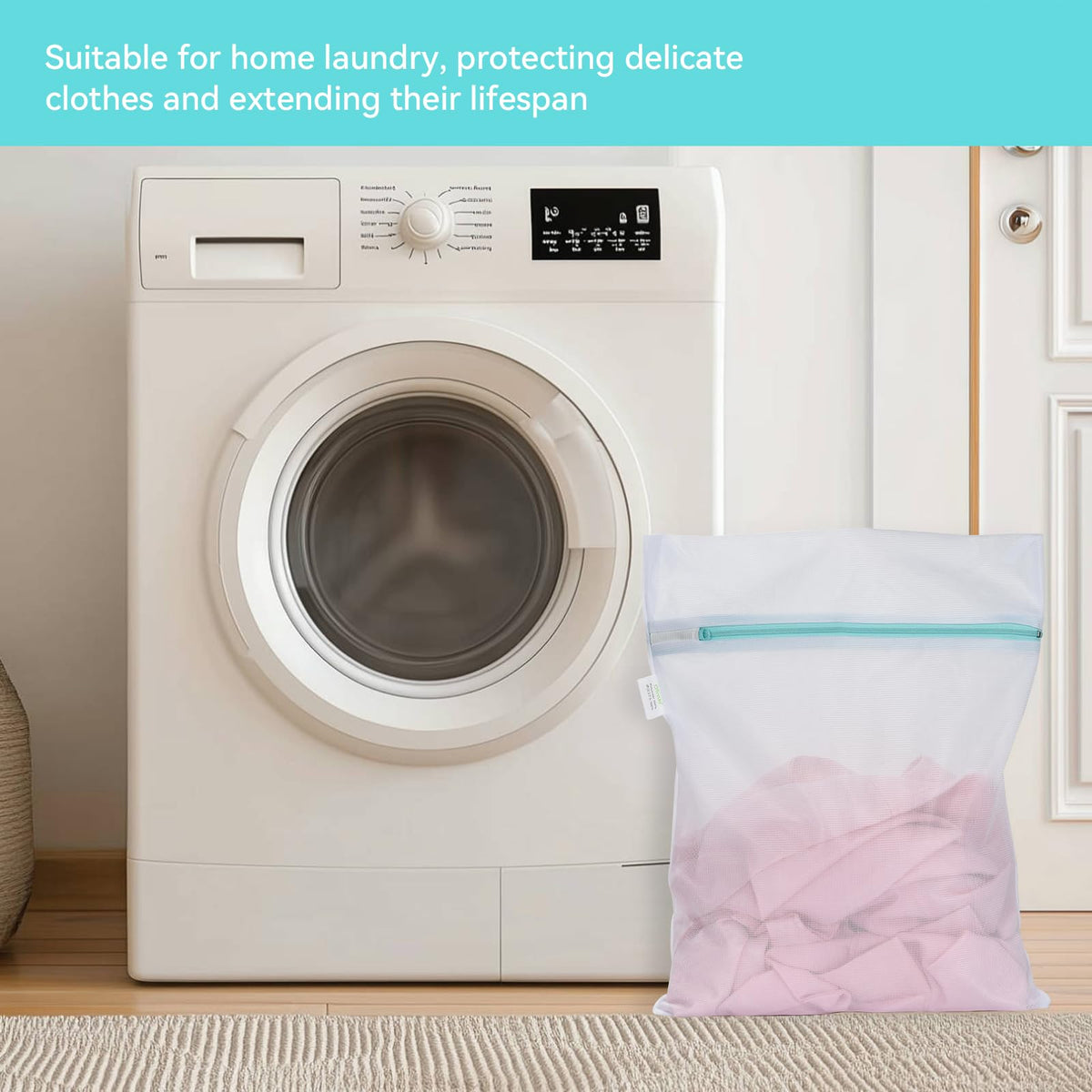 Mesh Laundry Bag for Delicates 20x24 inch Mesh Wash Bag for Washing Machine Zippered Net Laundry Bag for Bra Underwear College Dorm Home Don't Drying