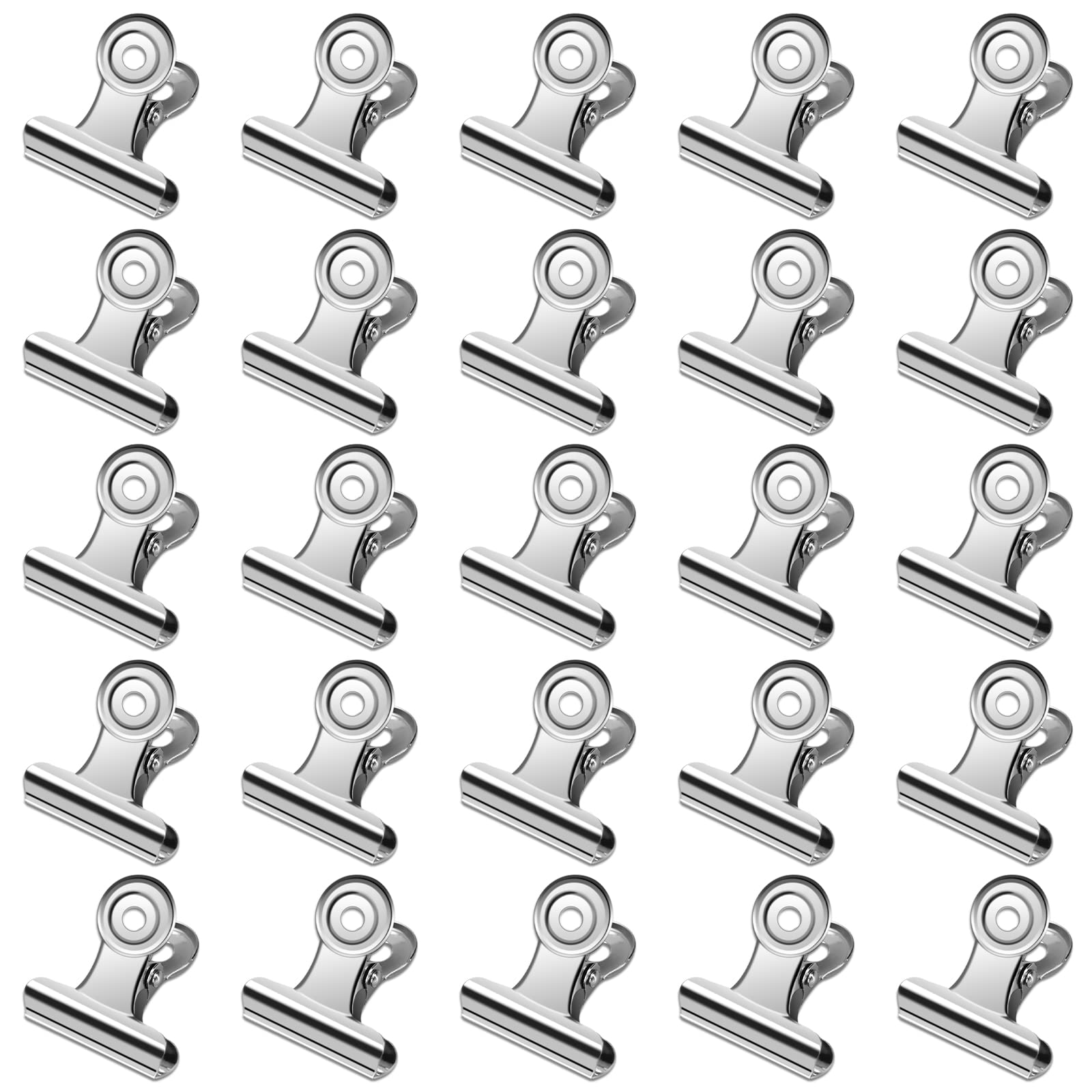 30 Pack Small Bull Clips 0.87 Inch Mini Metal Hinge Clips Binder Paper Hinge Clip for Office (30 Count)