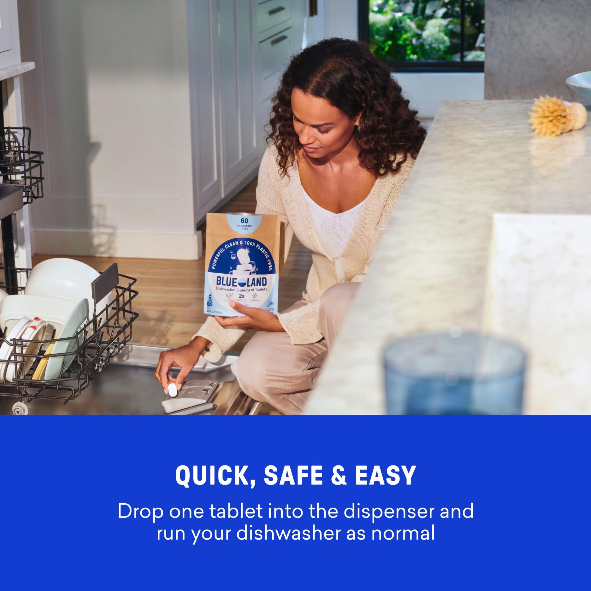 100% Plastic Free Dishwasher Detergent Tablets Set (60 Count)
