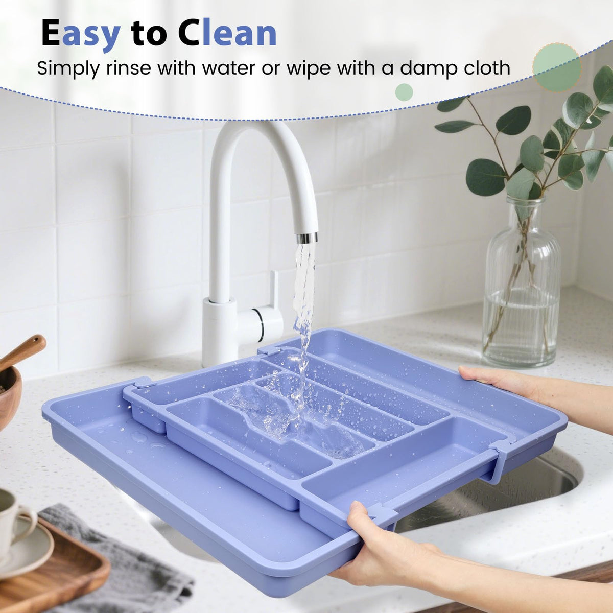 Large Silverware Organizer for Kitchen Drawer & Utensils