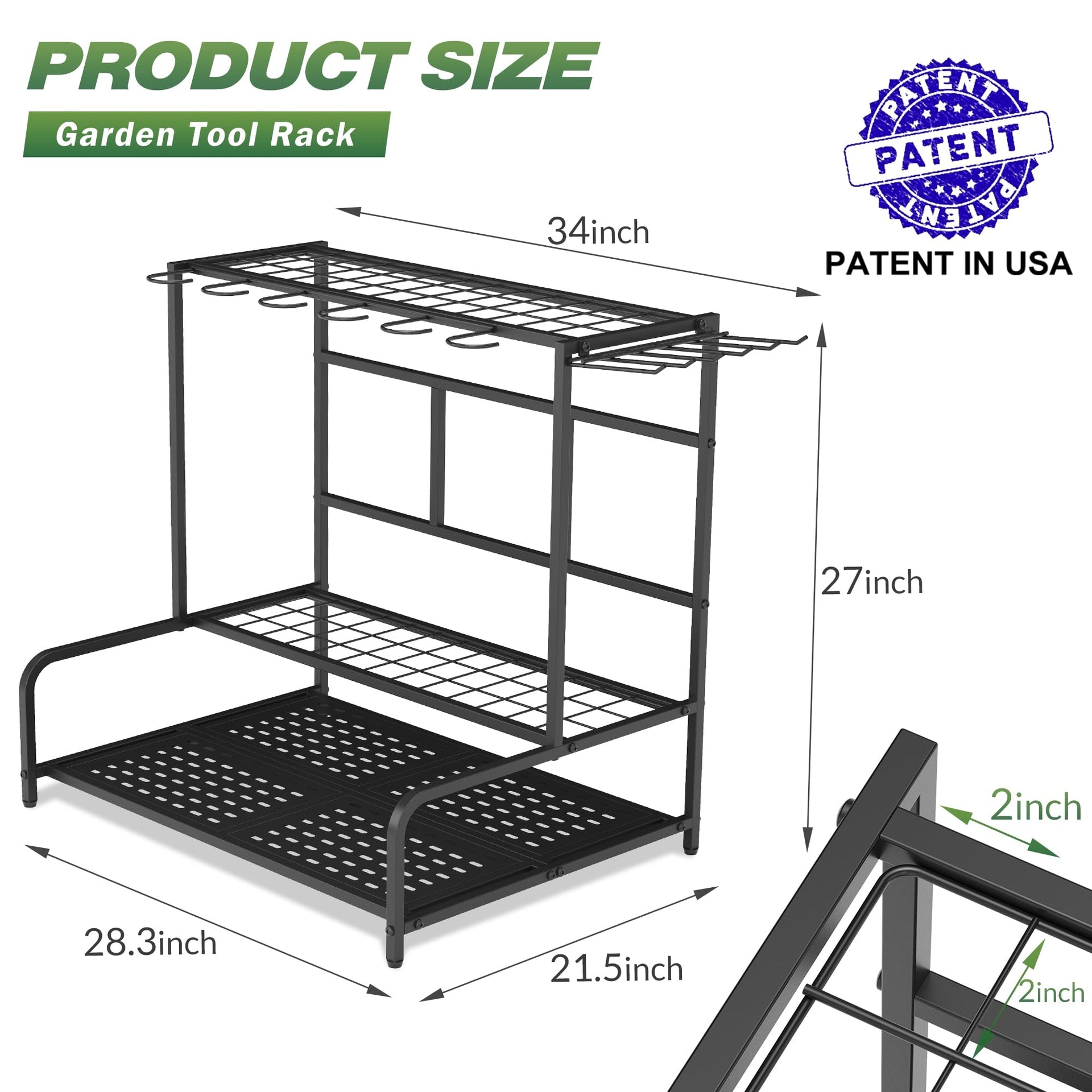 Garden Tool Organizer Rack Up to 39 Tools