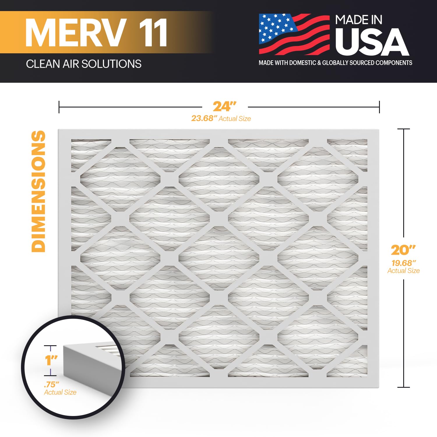TruFilter 20x24x1 Air Filter MERV 11 (6 Count)