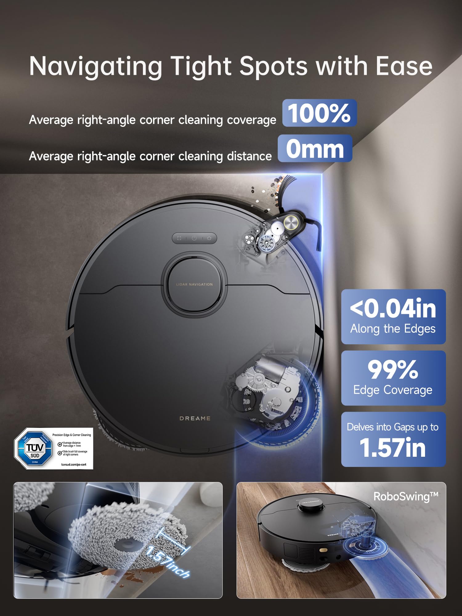 X40 Ultra Robotic Vacuum with Removable & Liftable Mop