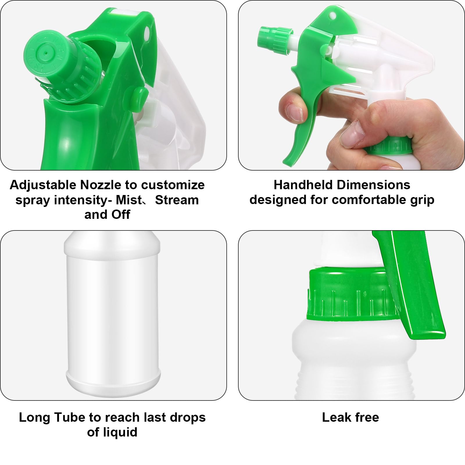12 Pcs 16 Oz Plastic Spray Bottles (12 Count)