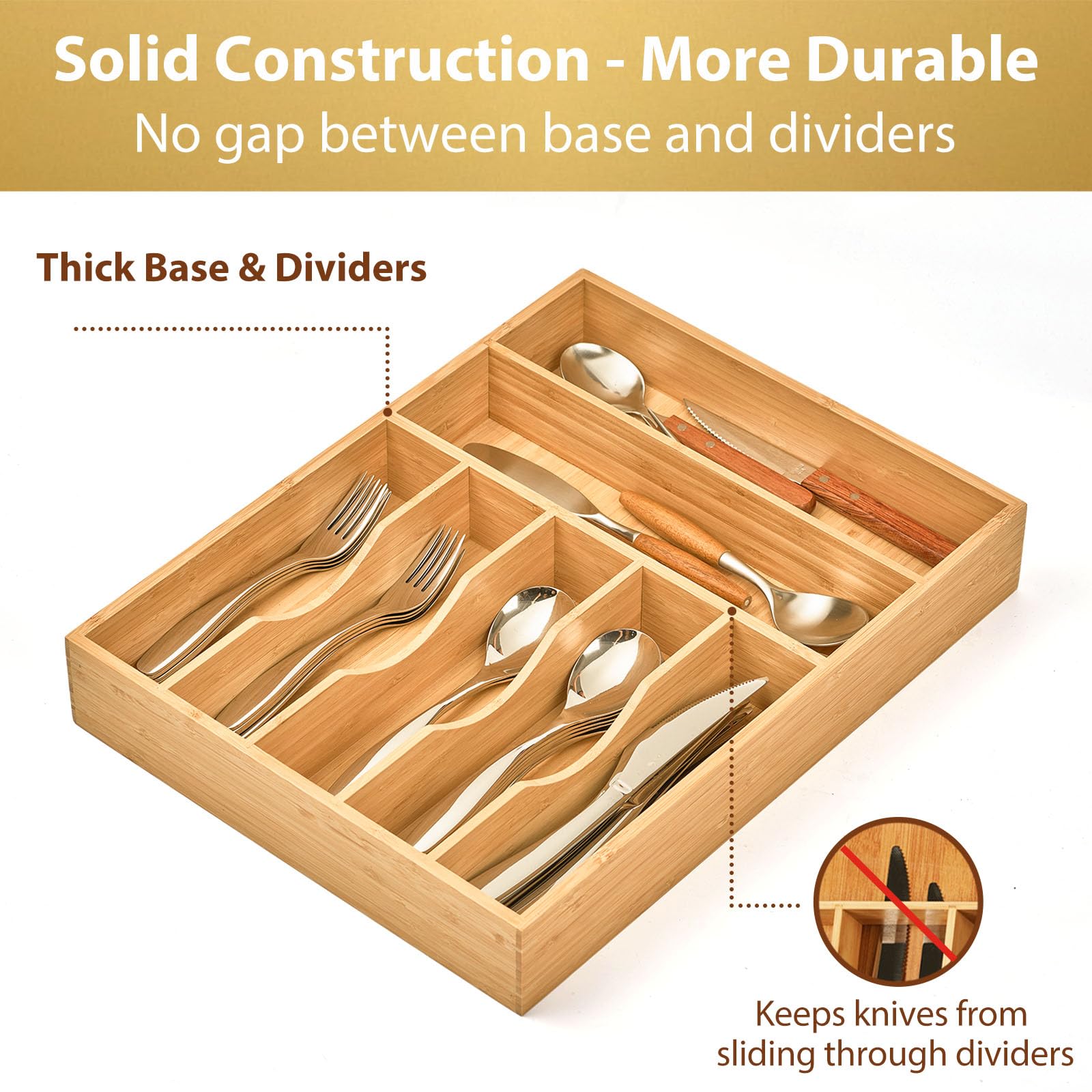Bamboo Kitchen Drawer Organizer