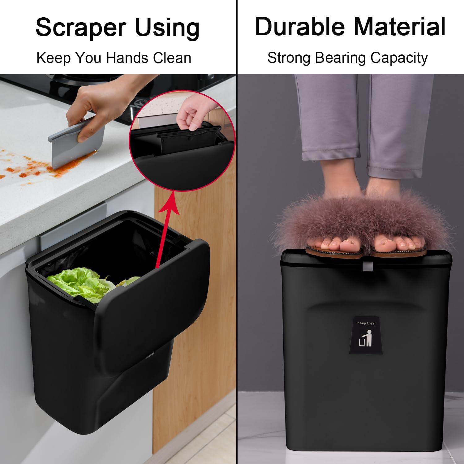2.4 Gallon Kitchen Compost Bin for Counter Top or Under Sink