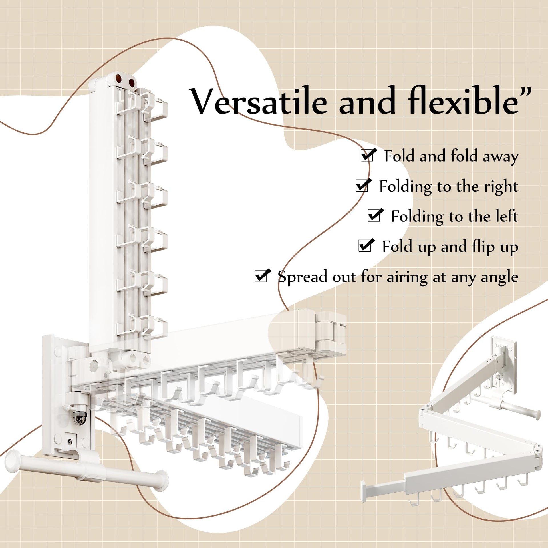 Wall Mounted Collapsible Clothes Drying Rack