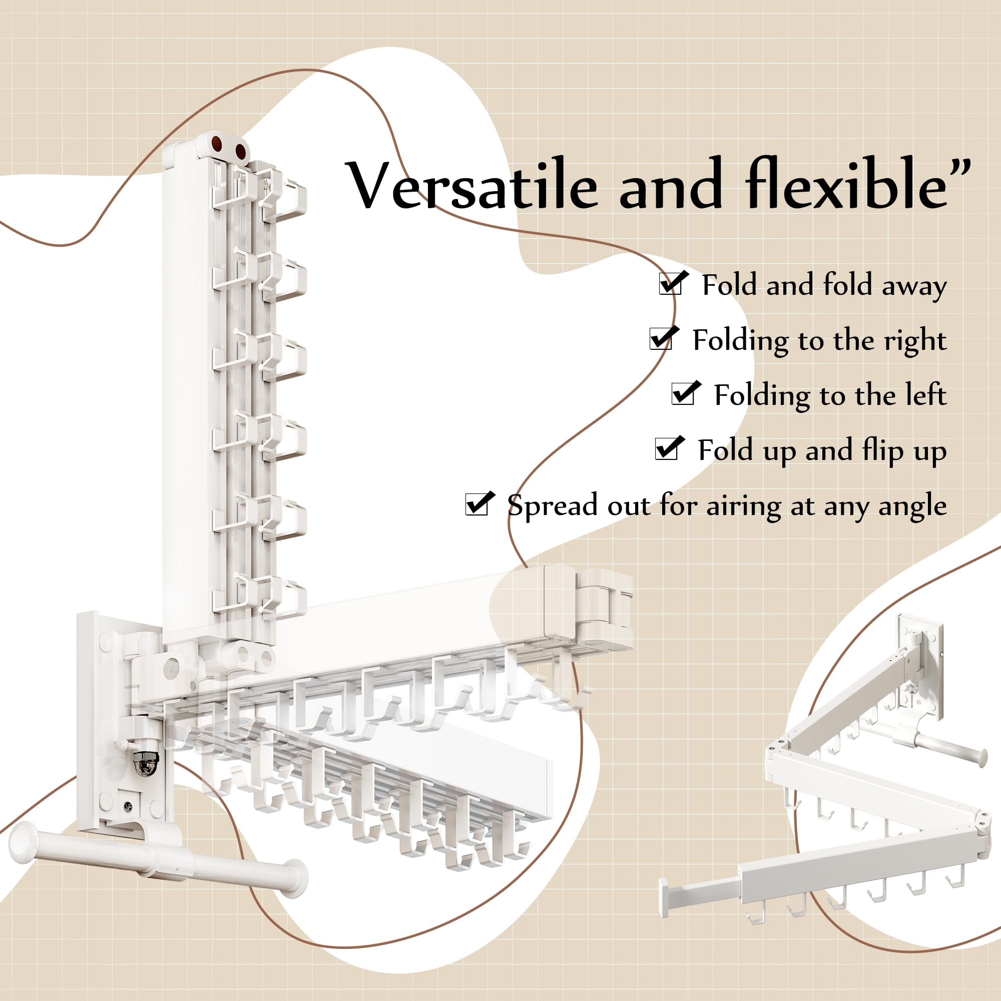 Wall Mounted Collapsible Clothes Drying Rack