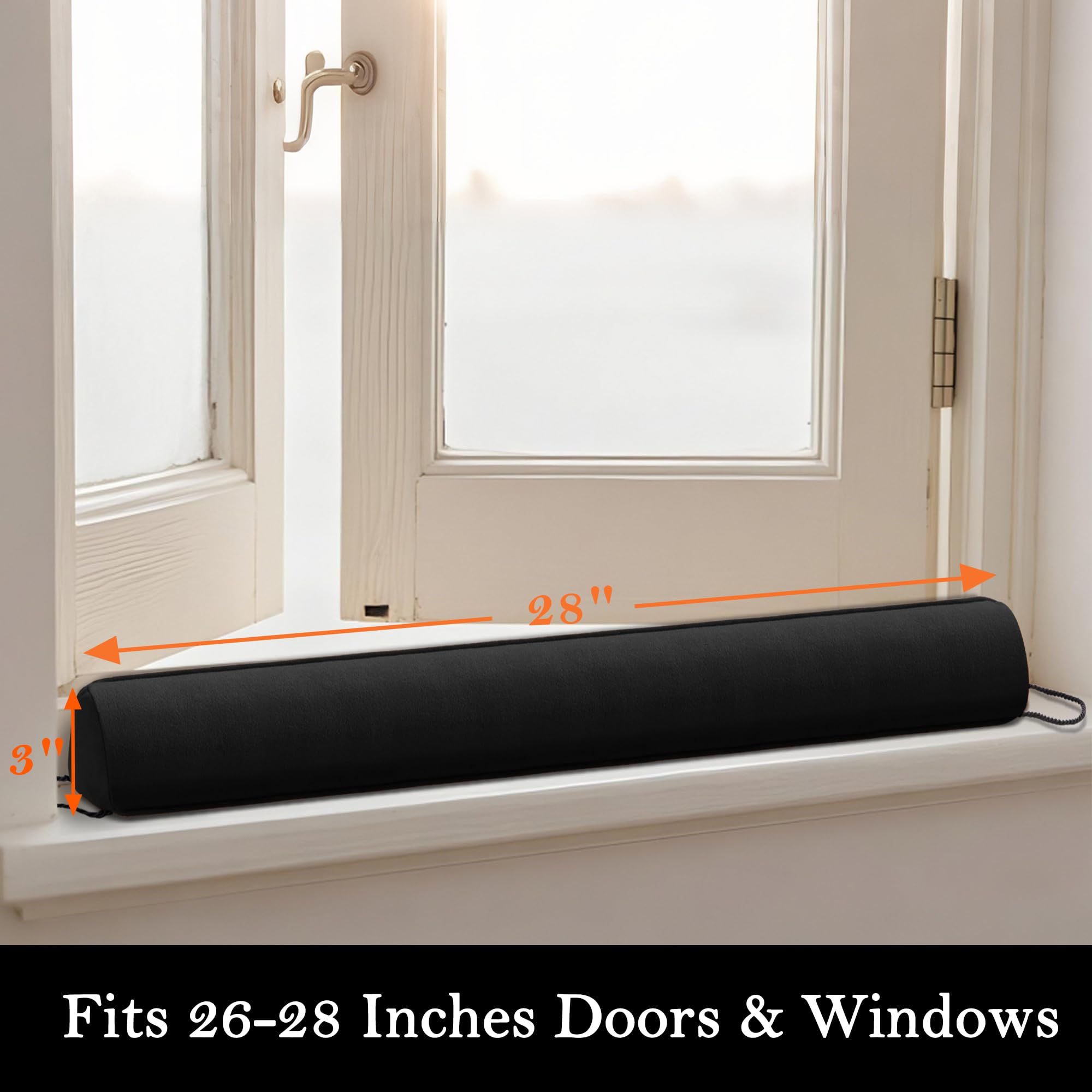 Door Draft Stopper with Removable Washable Cover