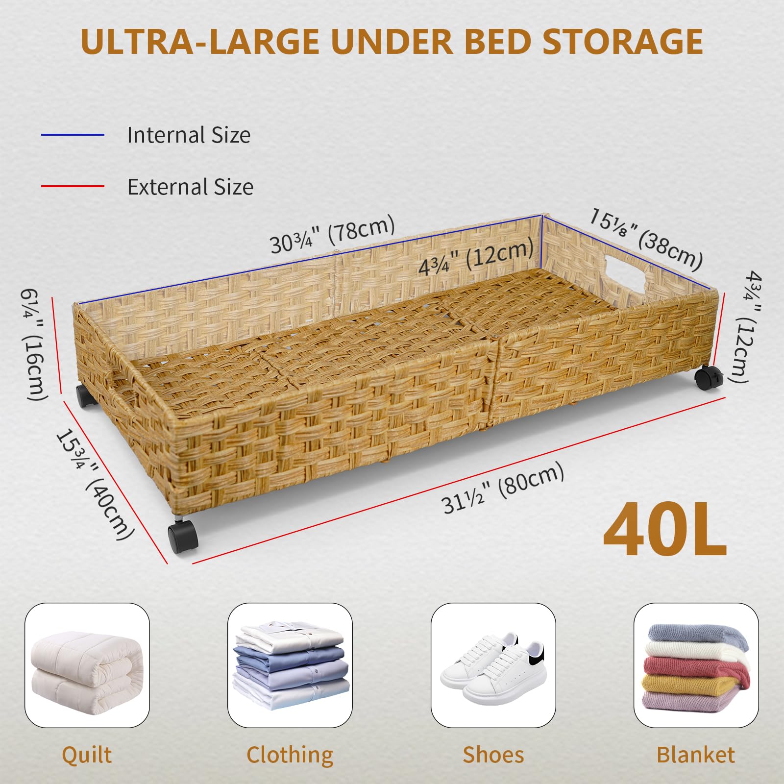 Under Bed Storage with Wheels