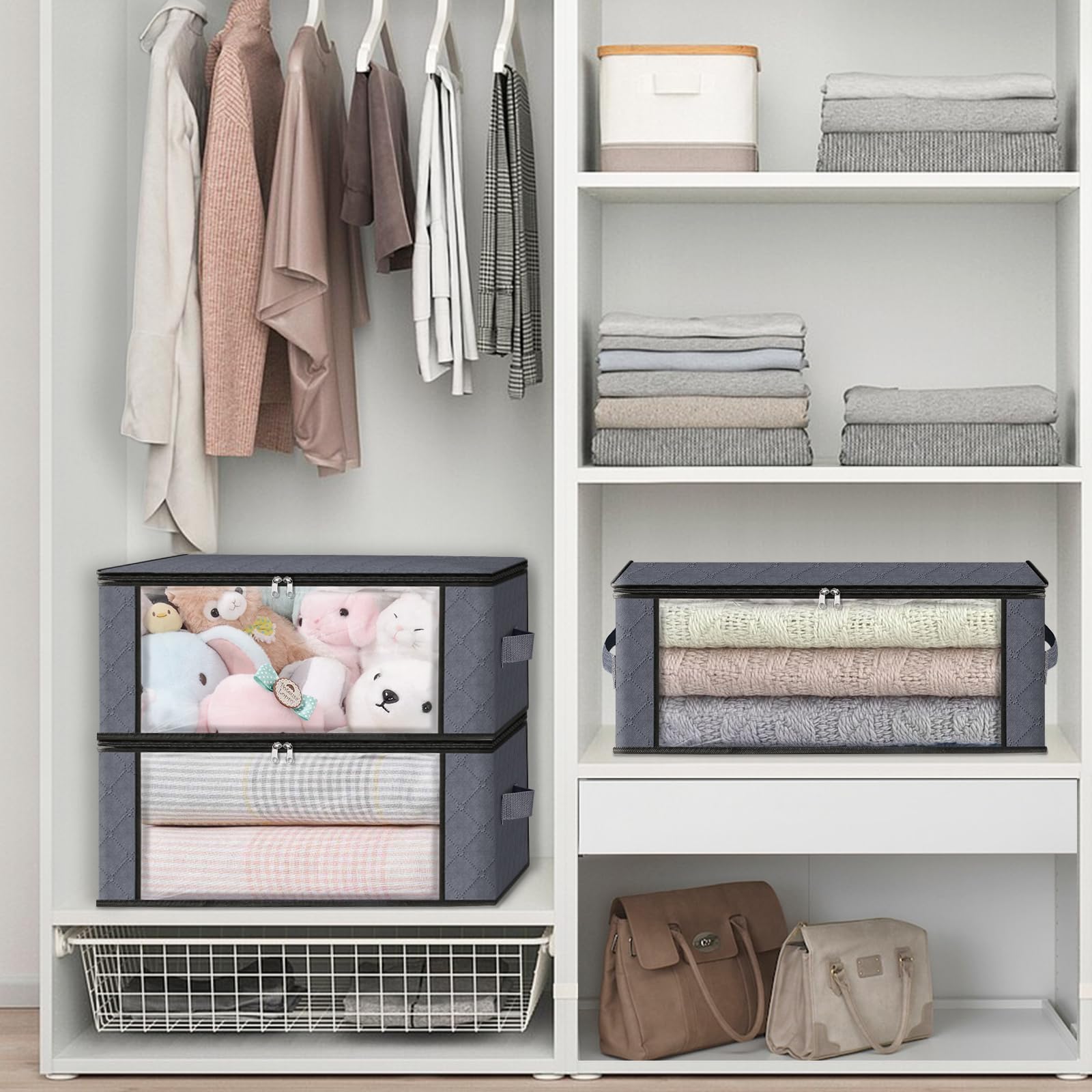 3 Pack Clothes Organizer Storage Bags (3 Count)