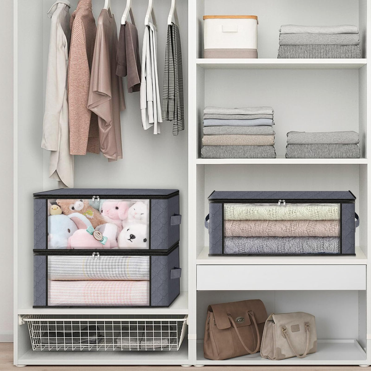 3 Pack Clothes Organizer Storage Bags (3 Count)