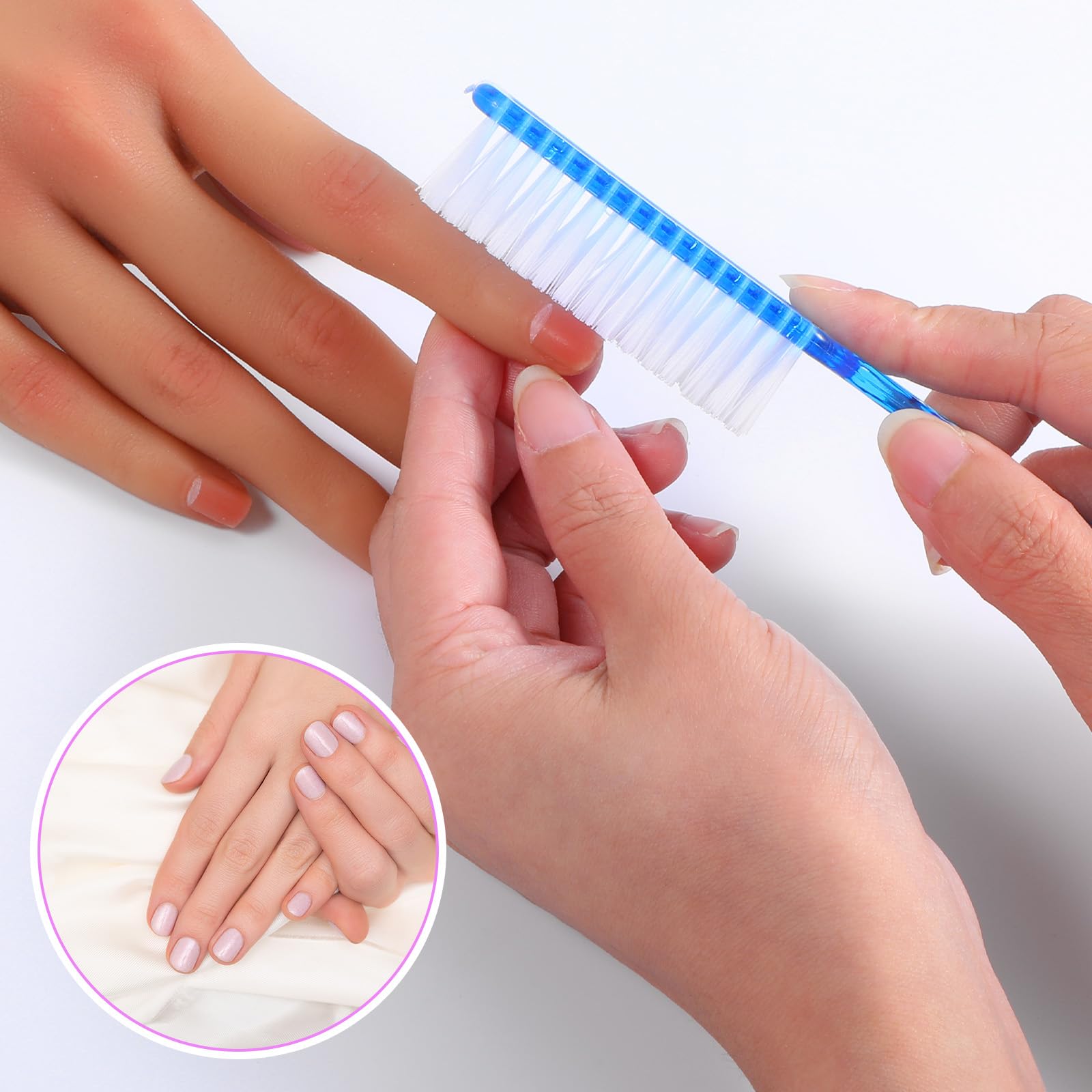50 Pcs Handle Grip Nail Scrubber Brushes (50 Count)