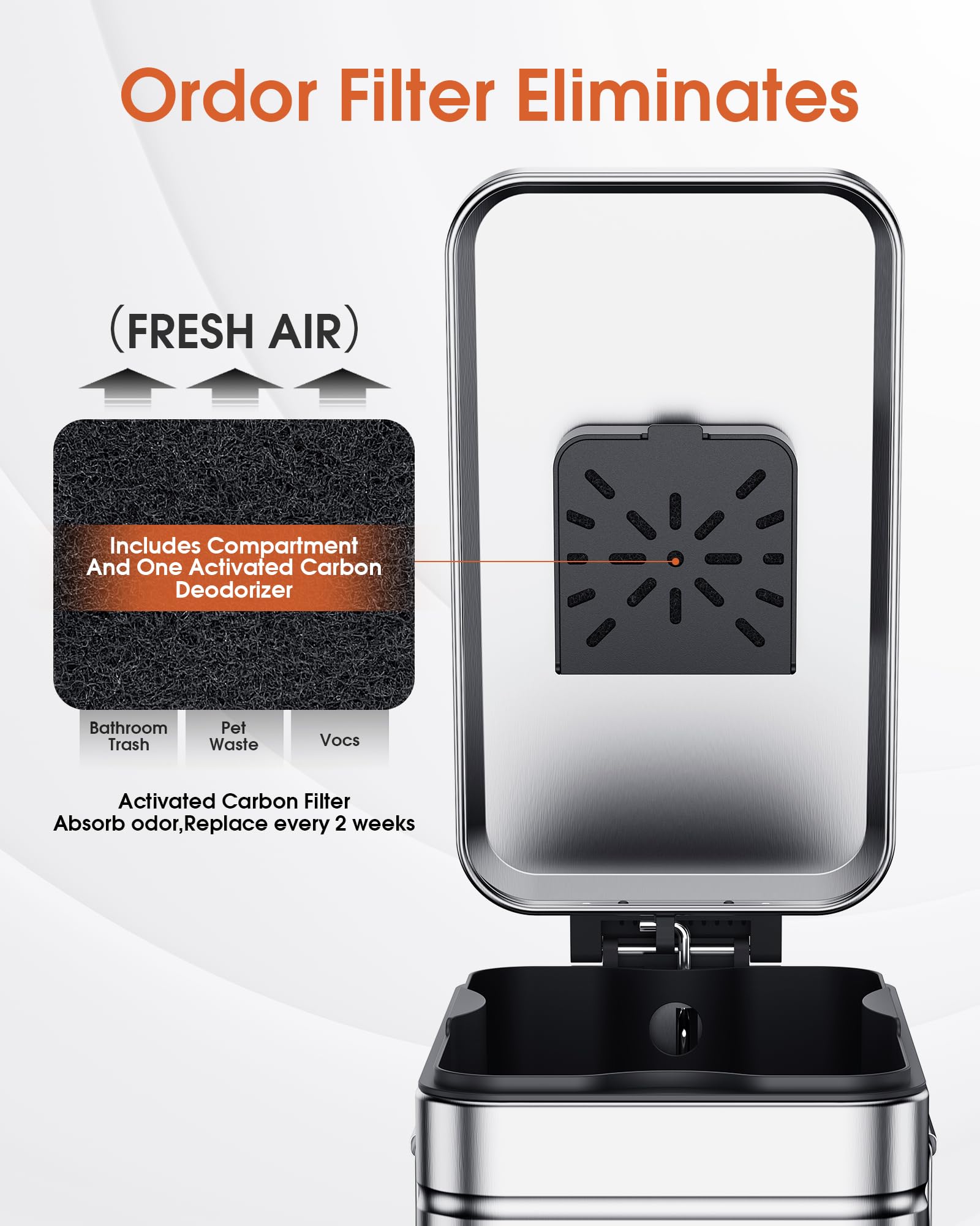 Small Trash Can with Lid Soft Close