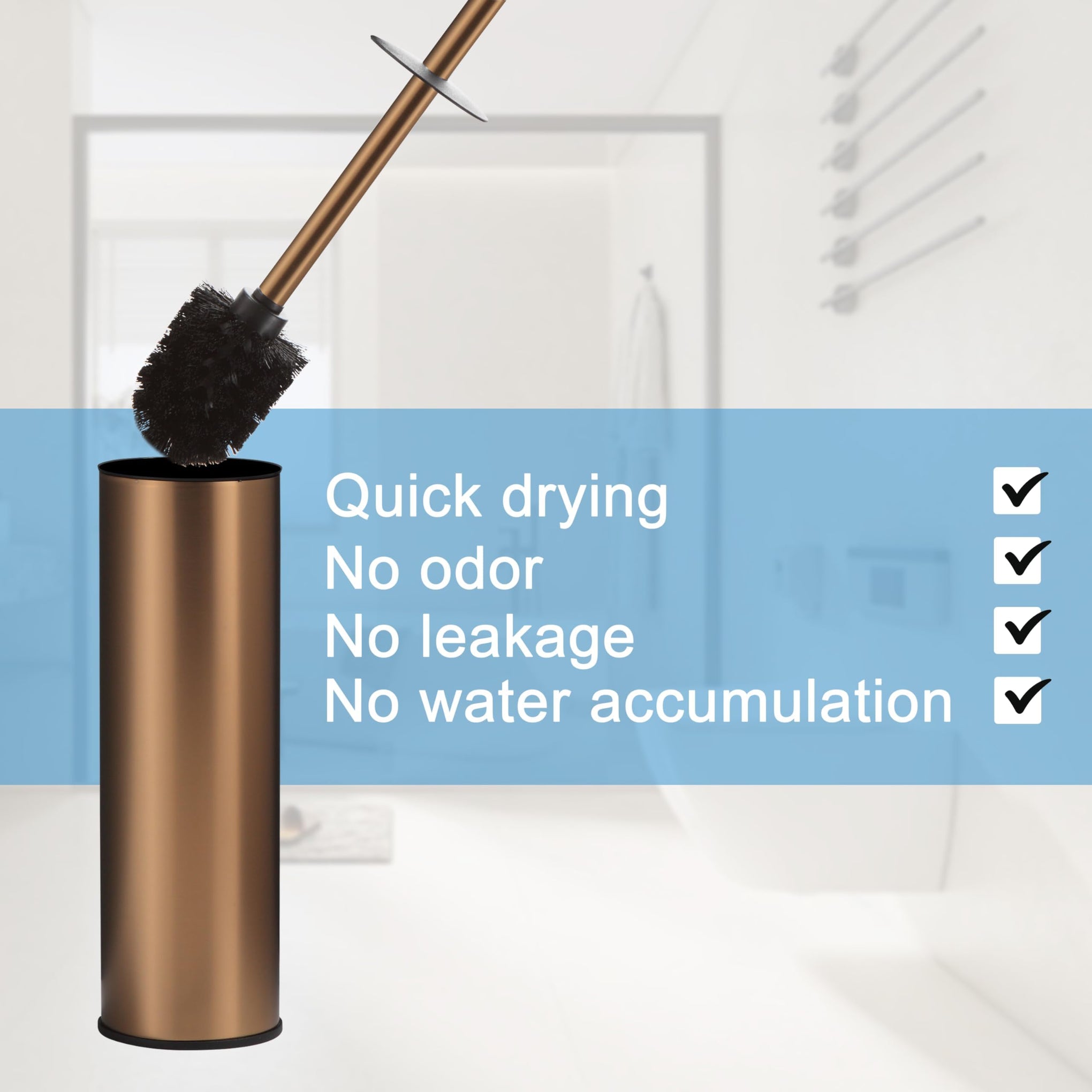 Rose Gold Toilet Brush and Holder