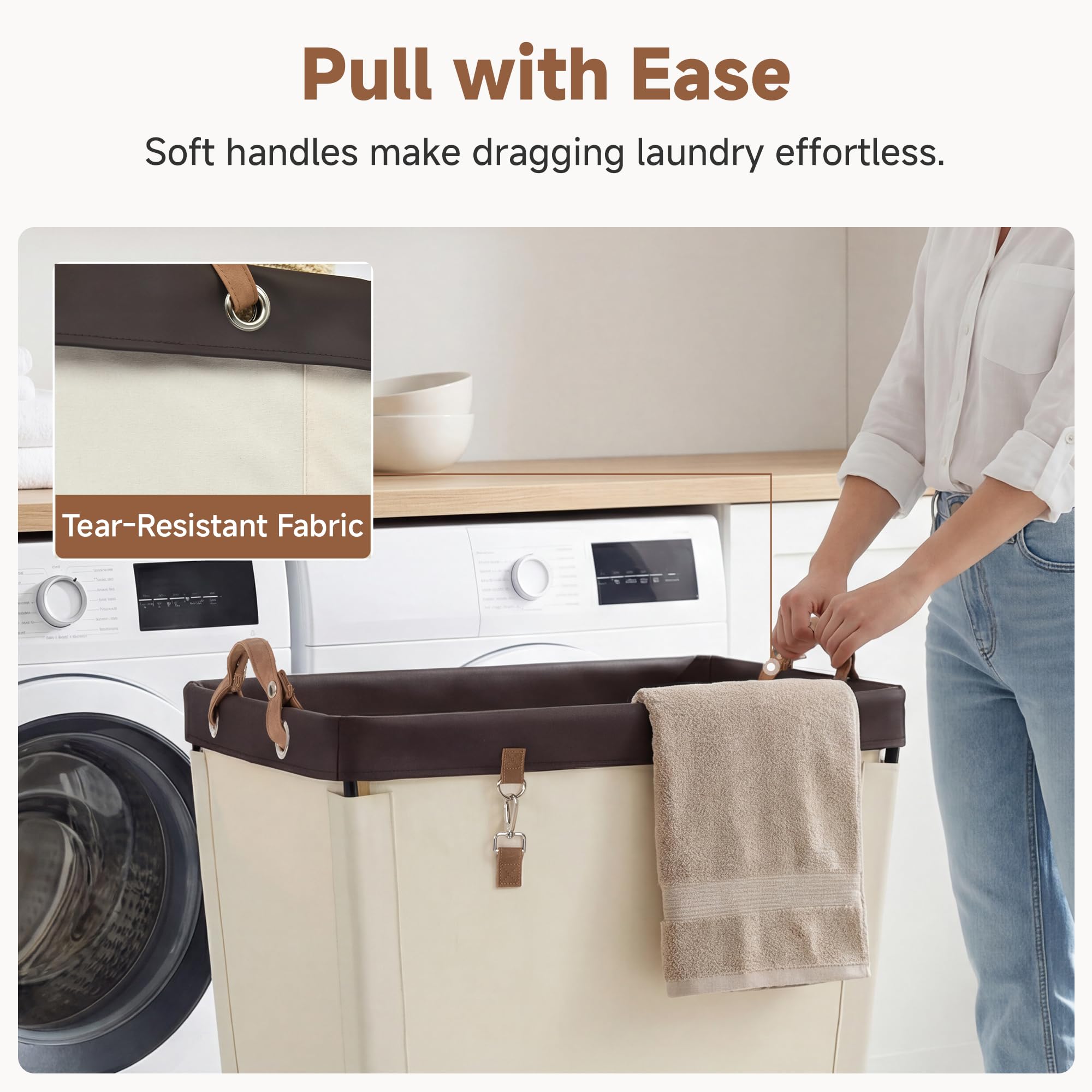 210L Laundry Basket with Wheels
