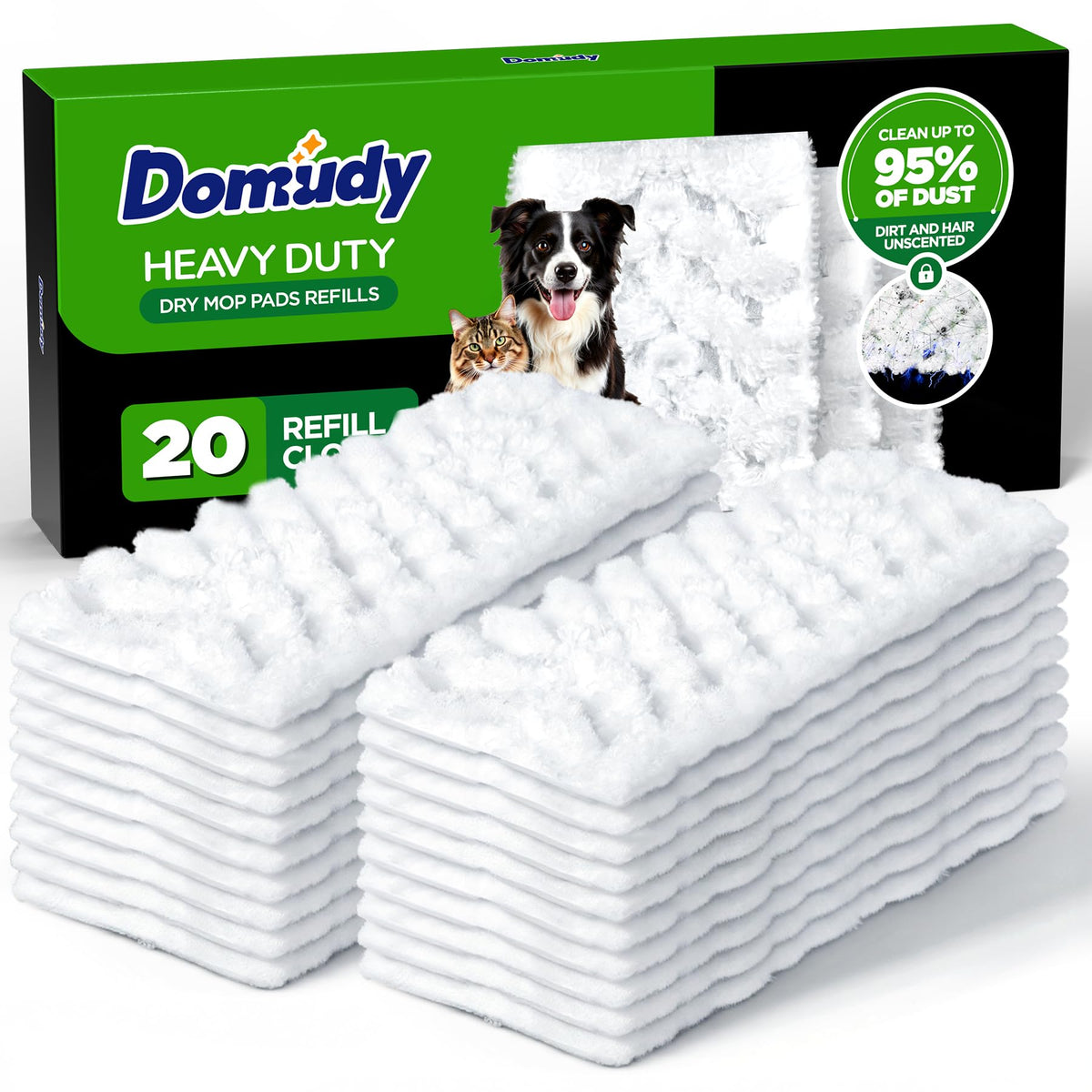 20 Count Dry Sweeping Cloth Refills for Swiffer Sweeper Pet