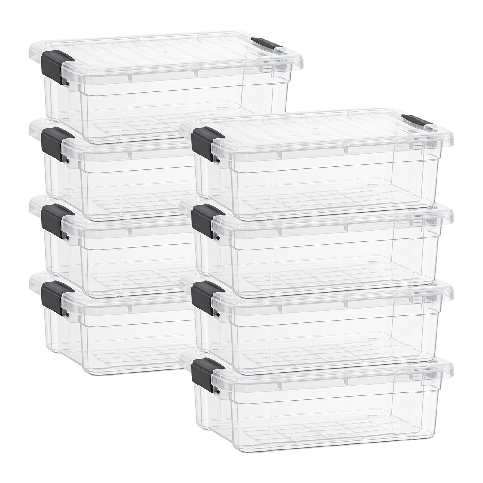 Clear Storage Boxes with Lids (8 Count)