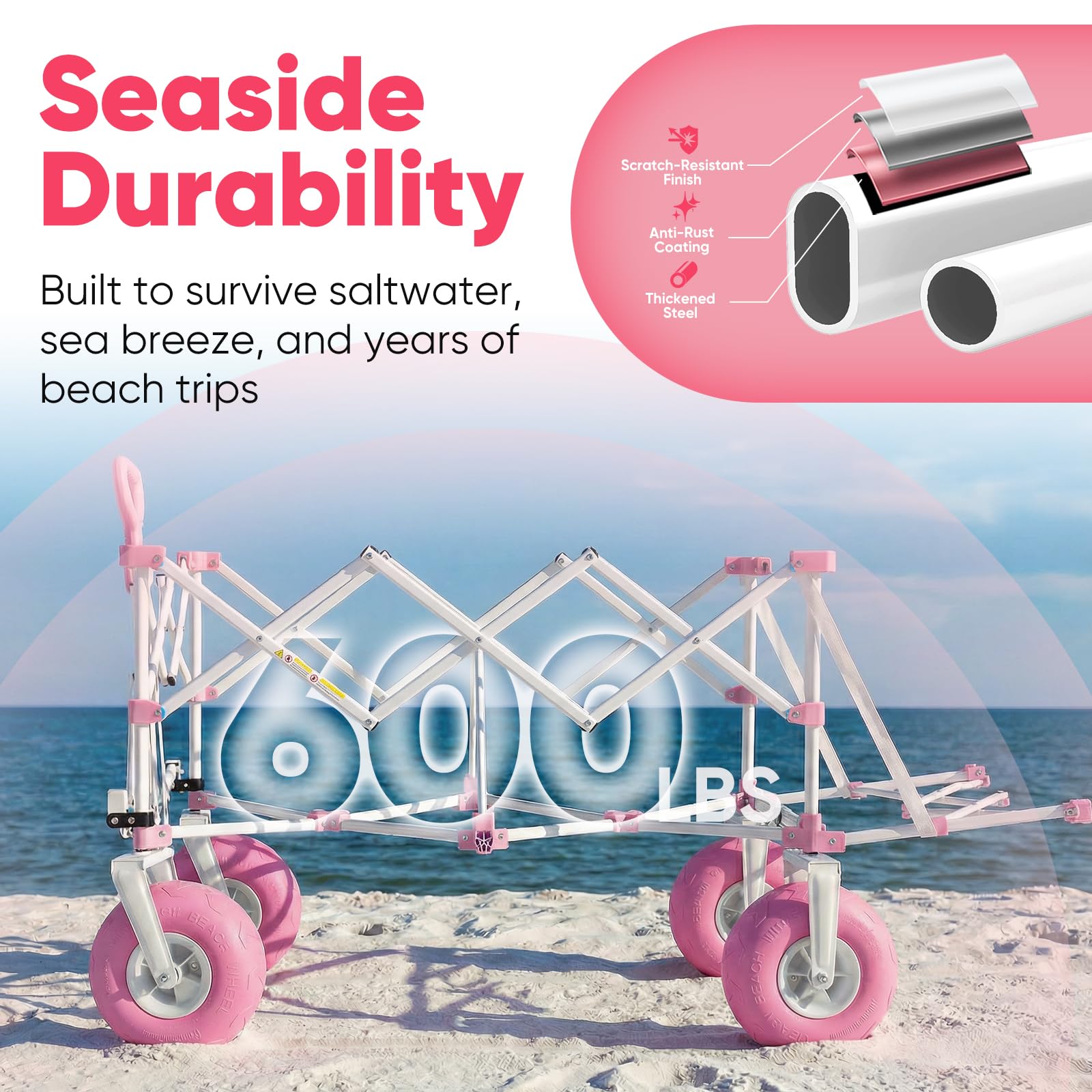 Heavy Duty Beach Wagon with 9" Big Sand