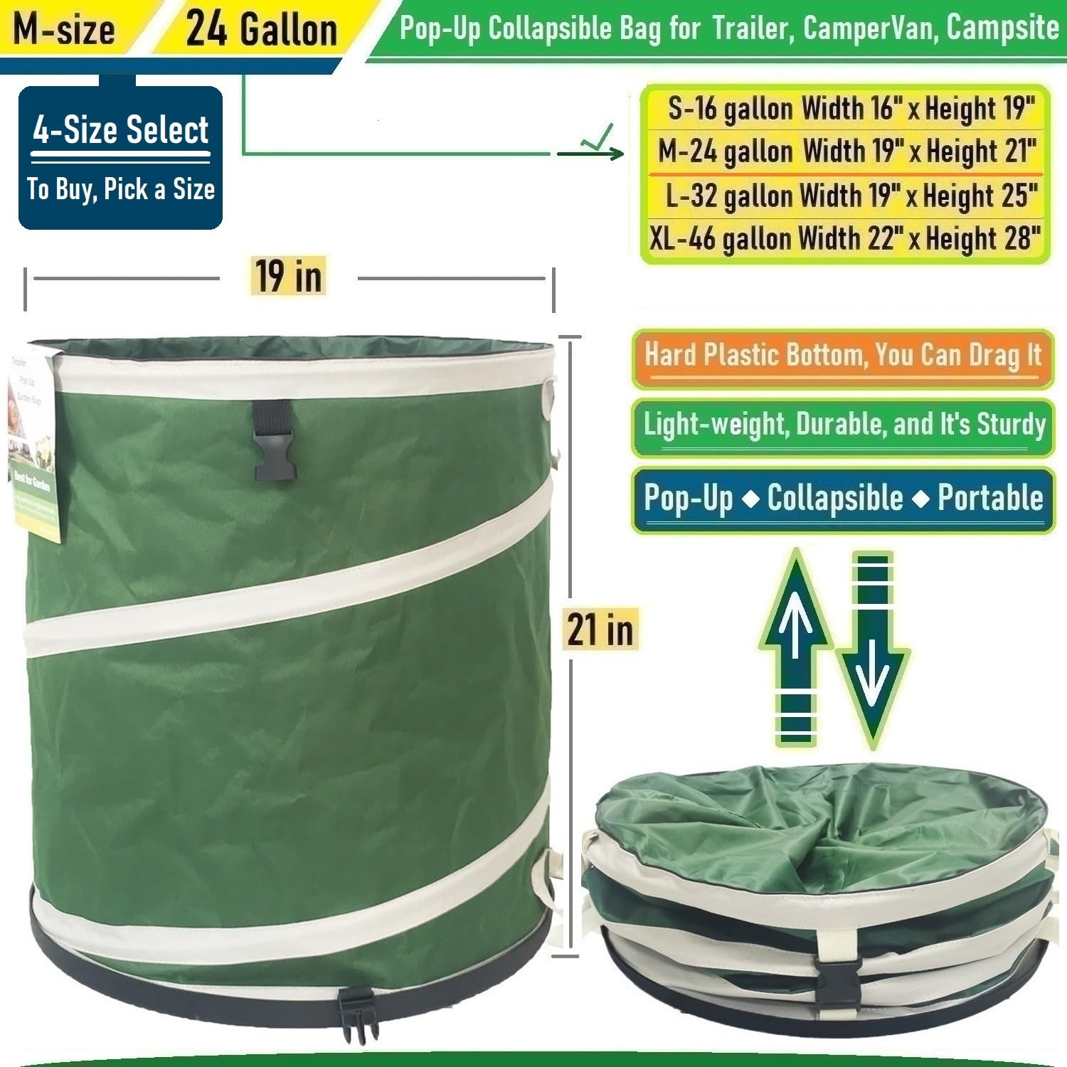 24 Gallon Collapsible Trash Can