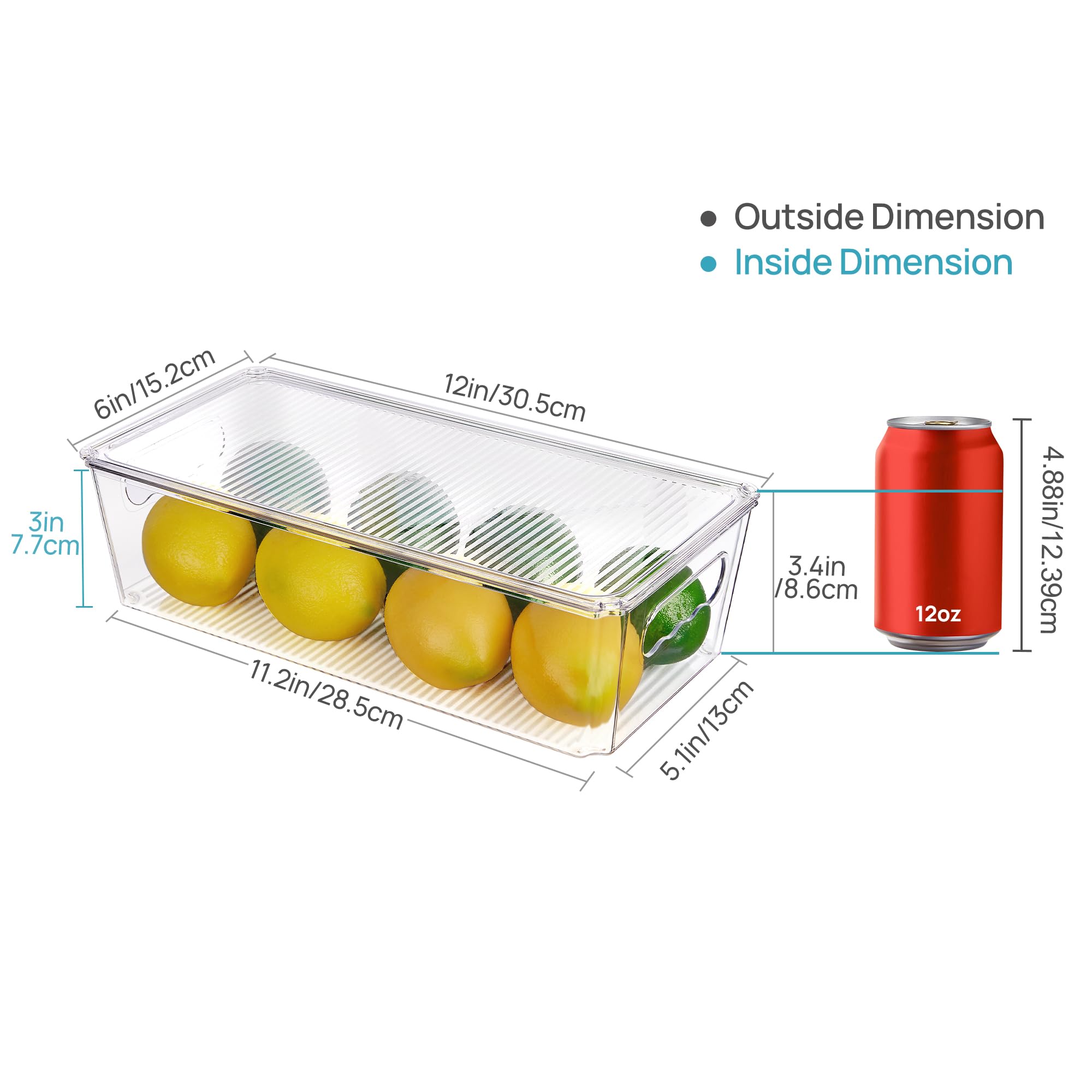 4pcs Clear Stackable Storage Bins with Lids (4 Count)
