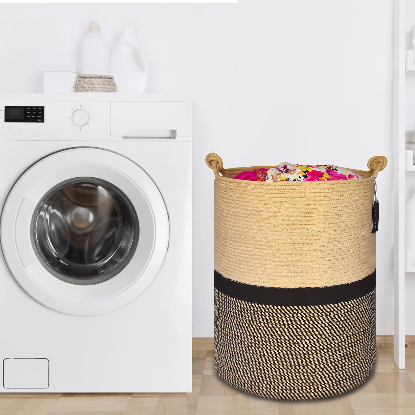 Tall Woven Blanket & Laundry Basket