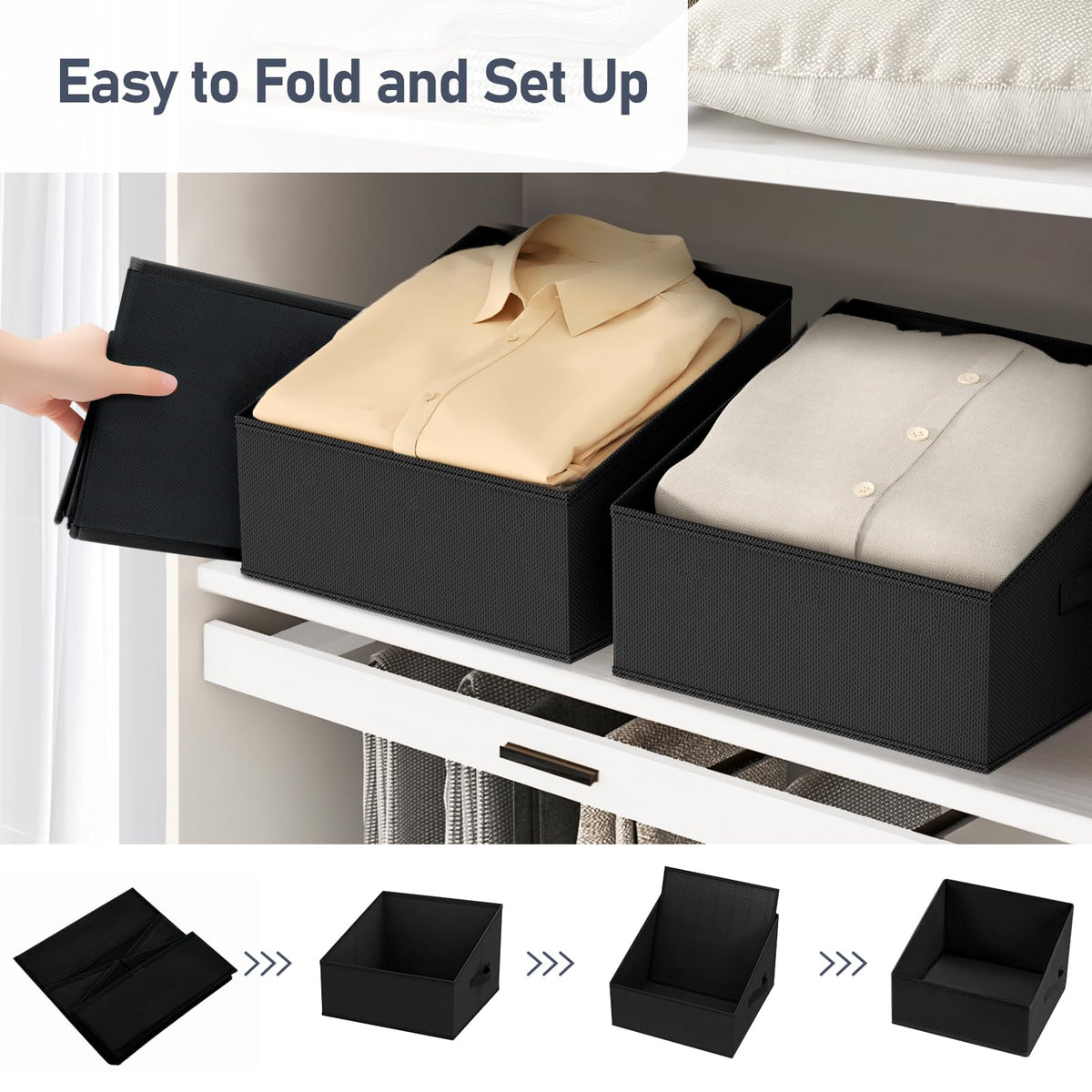 Closet Storage Bins 12 Pack (12 Count)