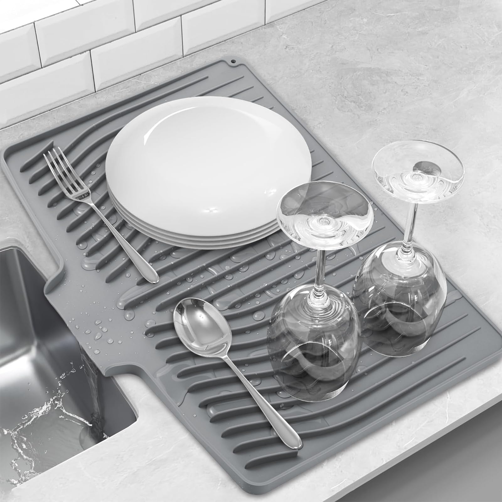 Silicone Dish Drying Mat for Kitchen Counter