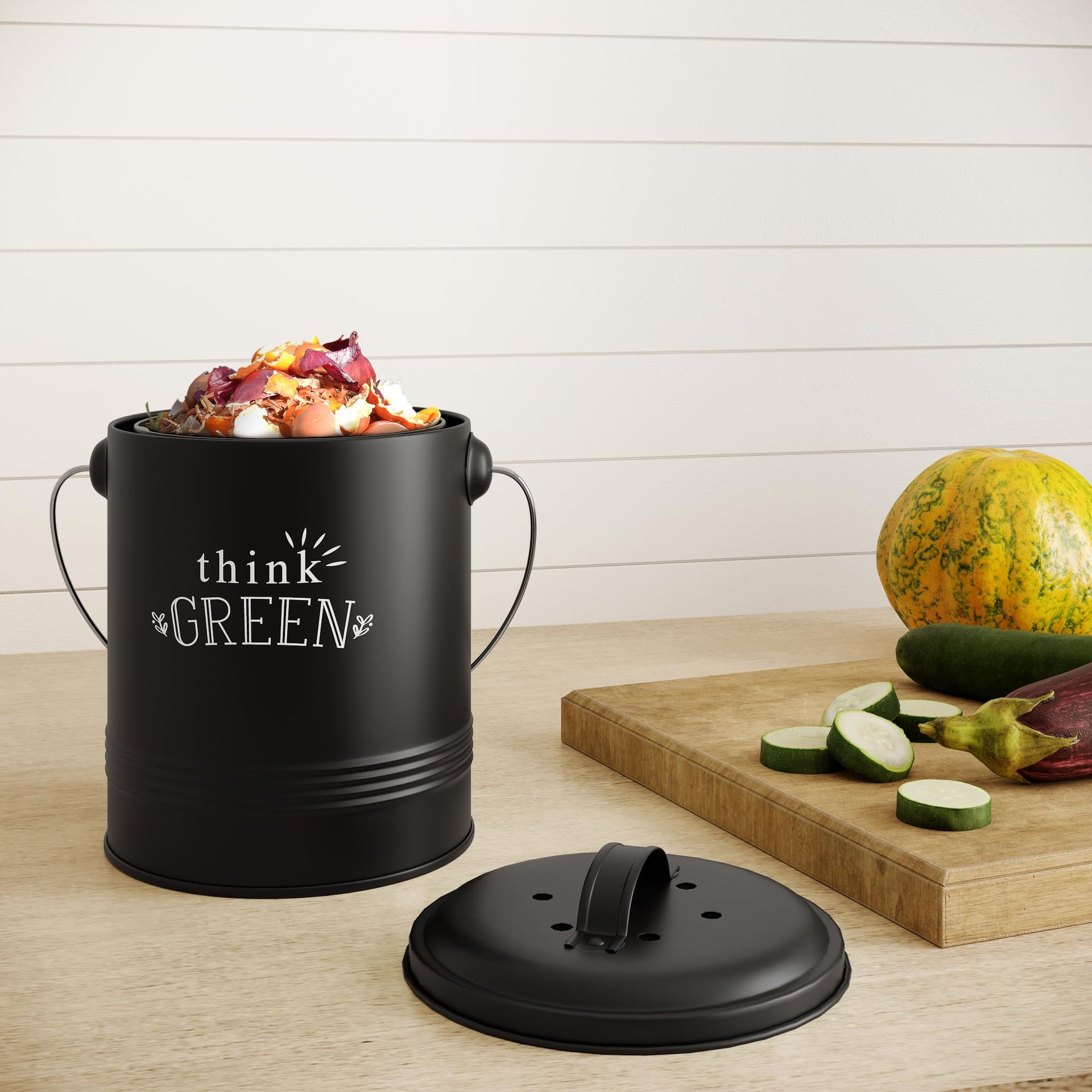 1.2 Gallon Kitchen Counter Compost Bin with Lid