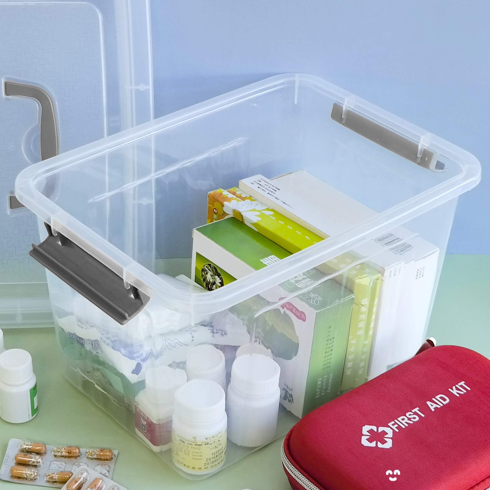 6 Pack Clear Plastic Latching Storage Box (6 Count)
