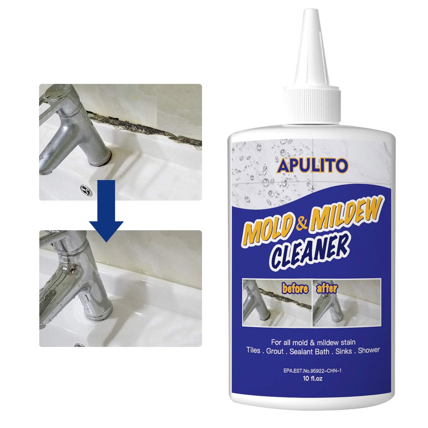 Household Gel Effective for Bathroom Shower Tile Grout Sink Cleaning (10 Fl Oz)
