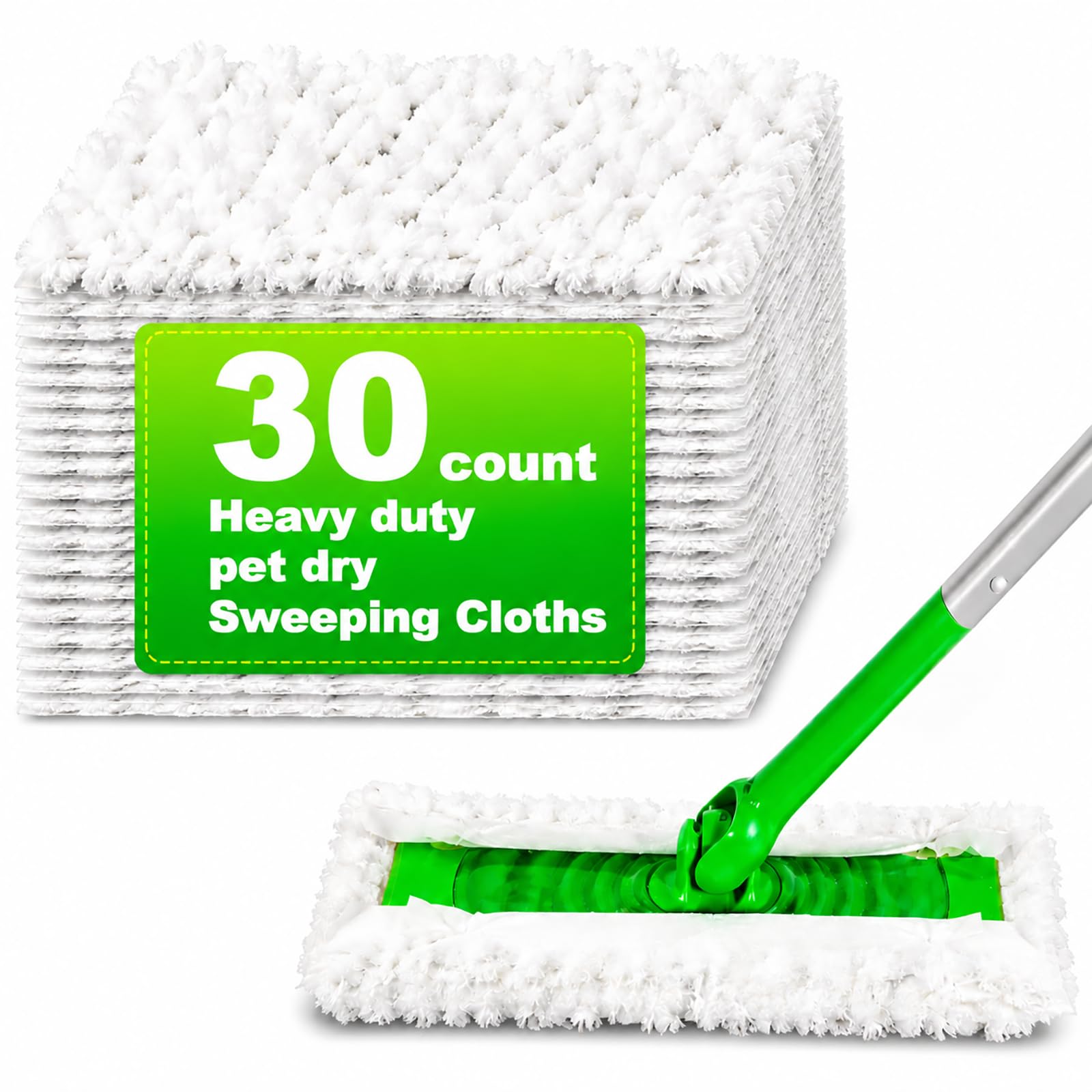 30 Count Heavy Duty Dry Cloths Pads for Swiffer Sweeper Mop