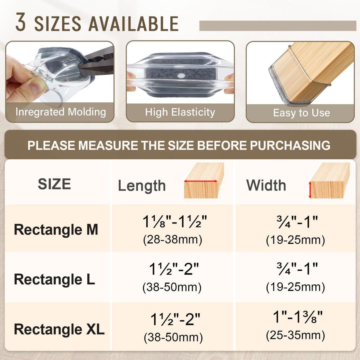 Chair Leg Floor Protectors for Hardwood Floors Anti (20 Count)