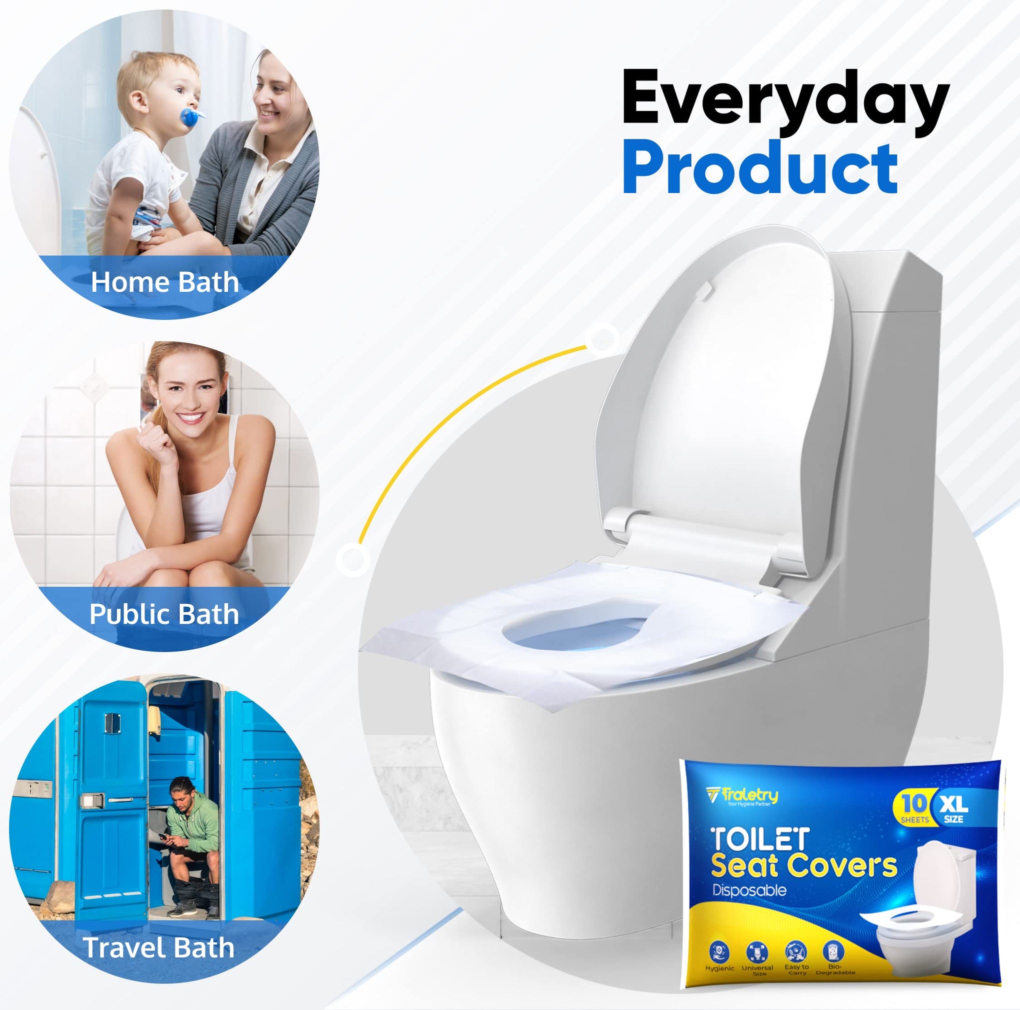 Toilet Seat Covers Disposable Flushable Travel Pack of 50 (50 Count)