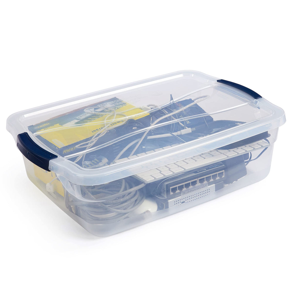 Cleverstore 17 Quart Clear Latching Waterproof Stackable Airtight Storage Containers with Durable Latching Lids (6 Count)