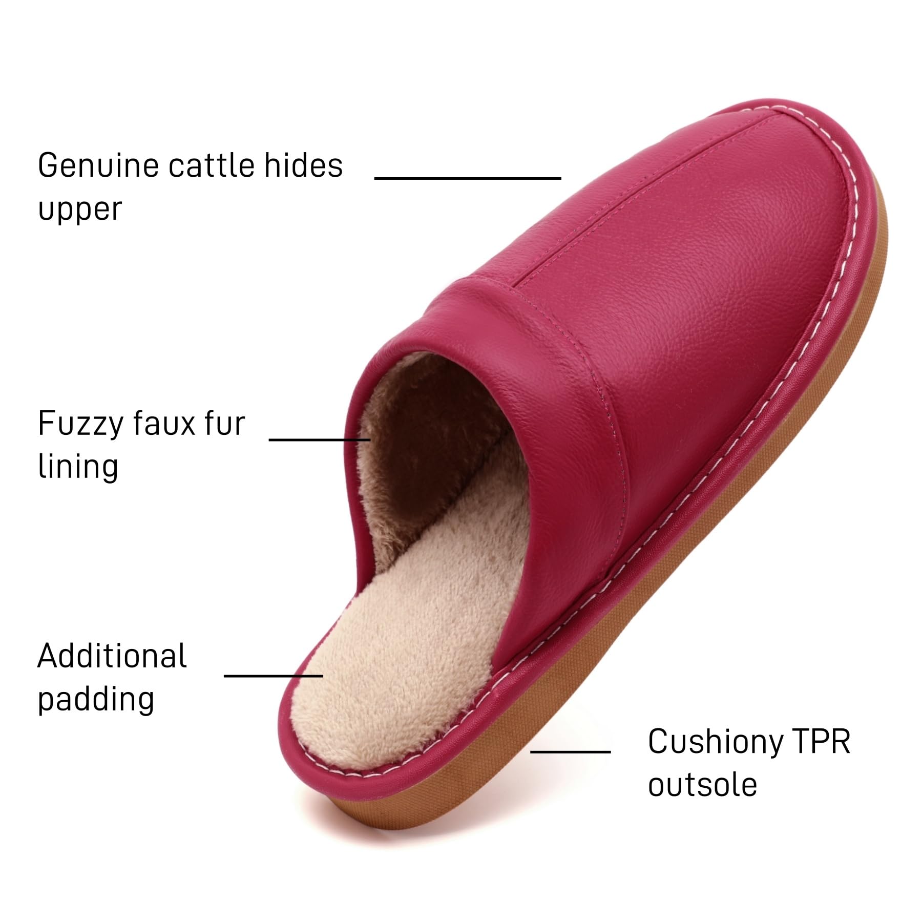Genuine Leather Slippers for Women Men